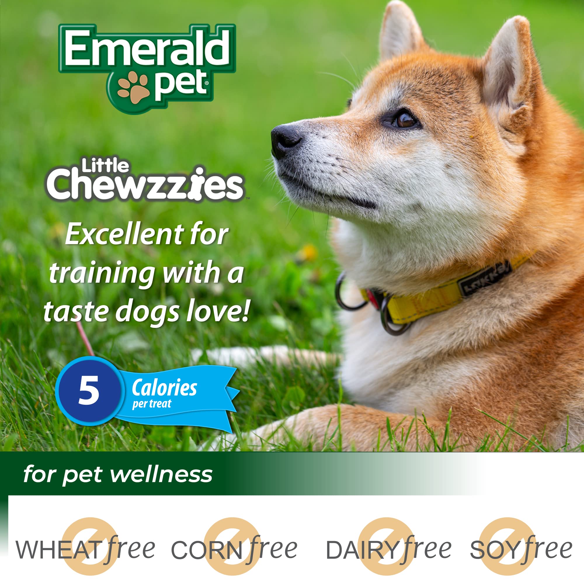 Emerald Pet Little Chewzzies Wheat Free Training Dog Treats - Healthy and Tasty Natural Dog Chews with Real Meat or Peanut Butte