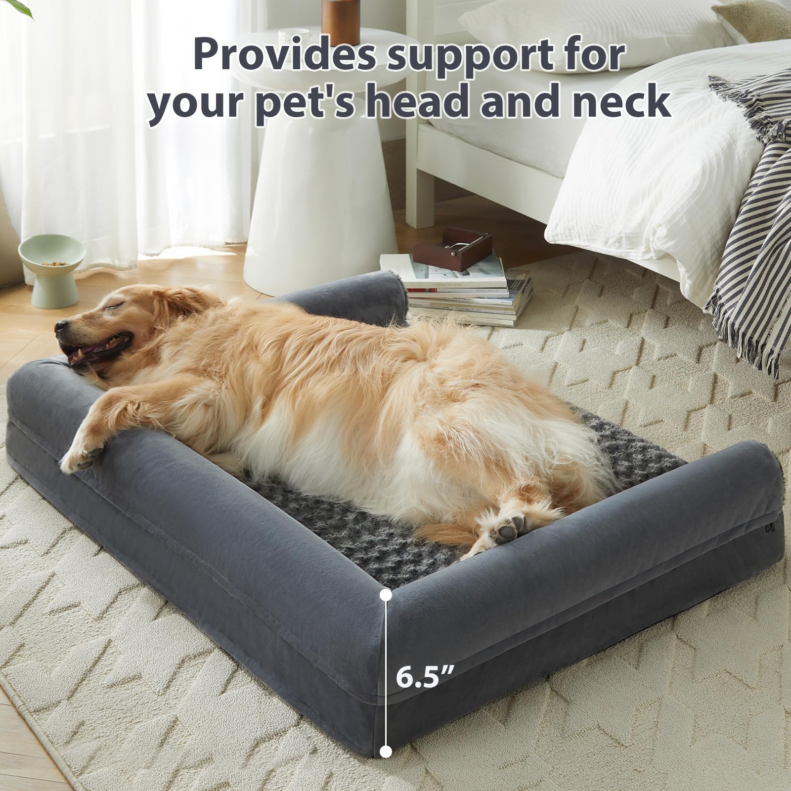Bfpethome Washable Dog Beds For Extra Large Dogs, Orthopedic Dog Bed Extra Large, Big Dog Couch Bed With Removable Washable Cove