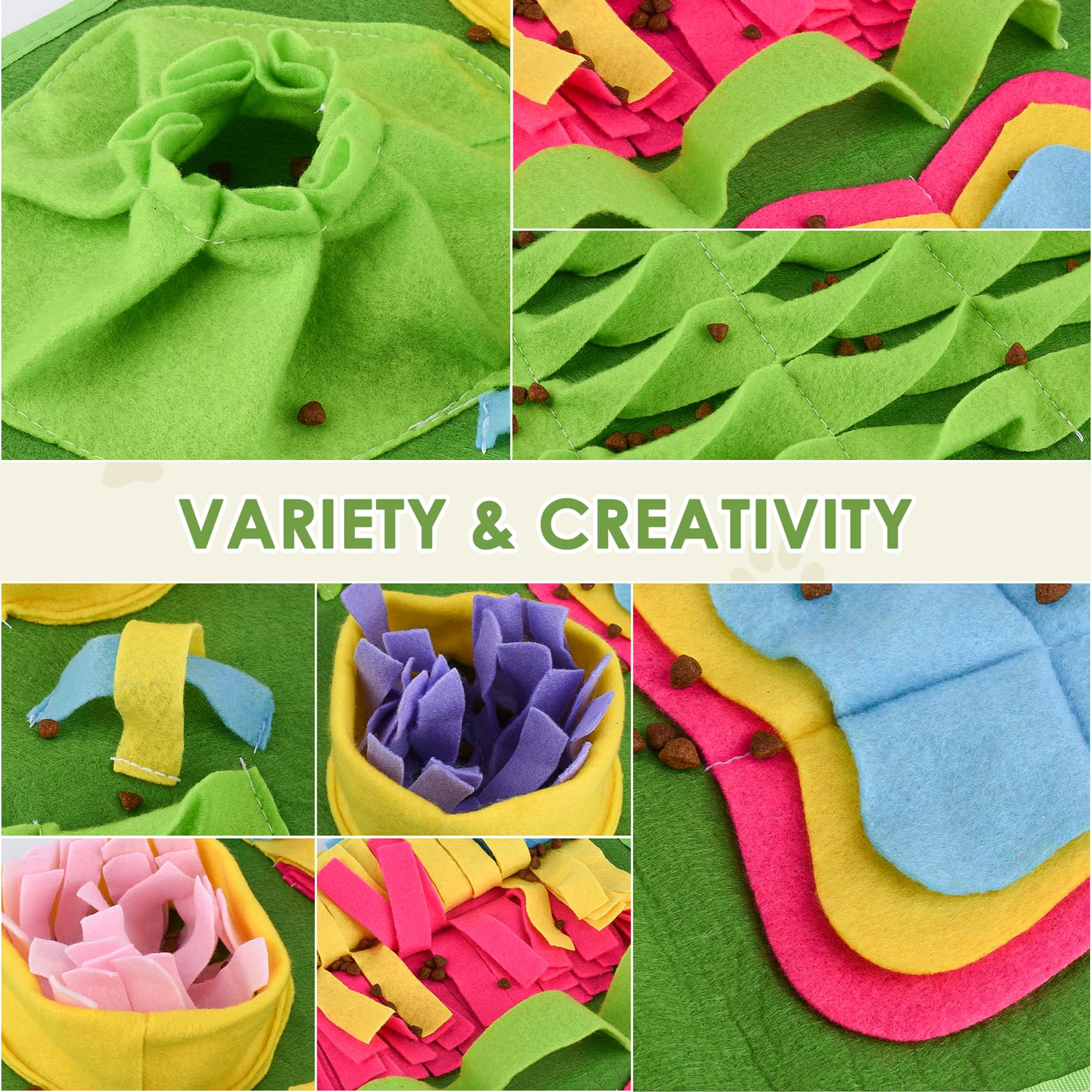 Pawspurr Snuffle Mat For Dogs, 27.5X15.7Inch Interactive Slow Feeding Mat Dog Puzzle Toys For Foraging, Smell Training, Anxiety