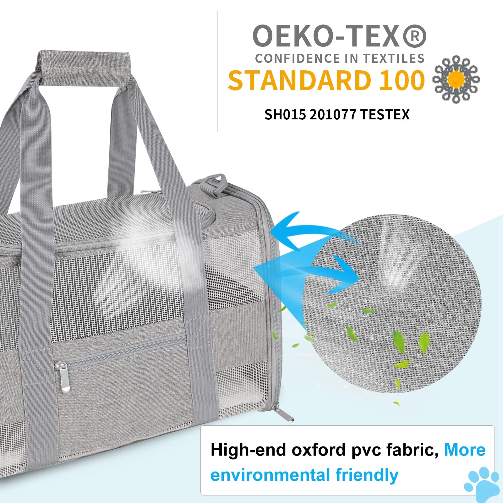 CUSSIOU Soft Sided Cat Carrier for Small Cats Puppies up to 15 Lbs, Airline Approved Pet Carrier Collapsible Travel Puppy Carrie