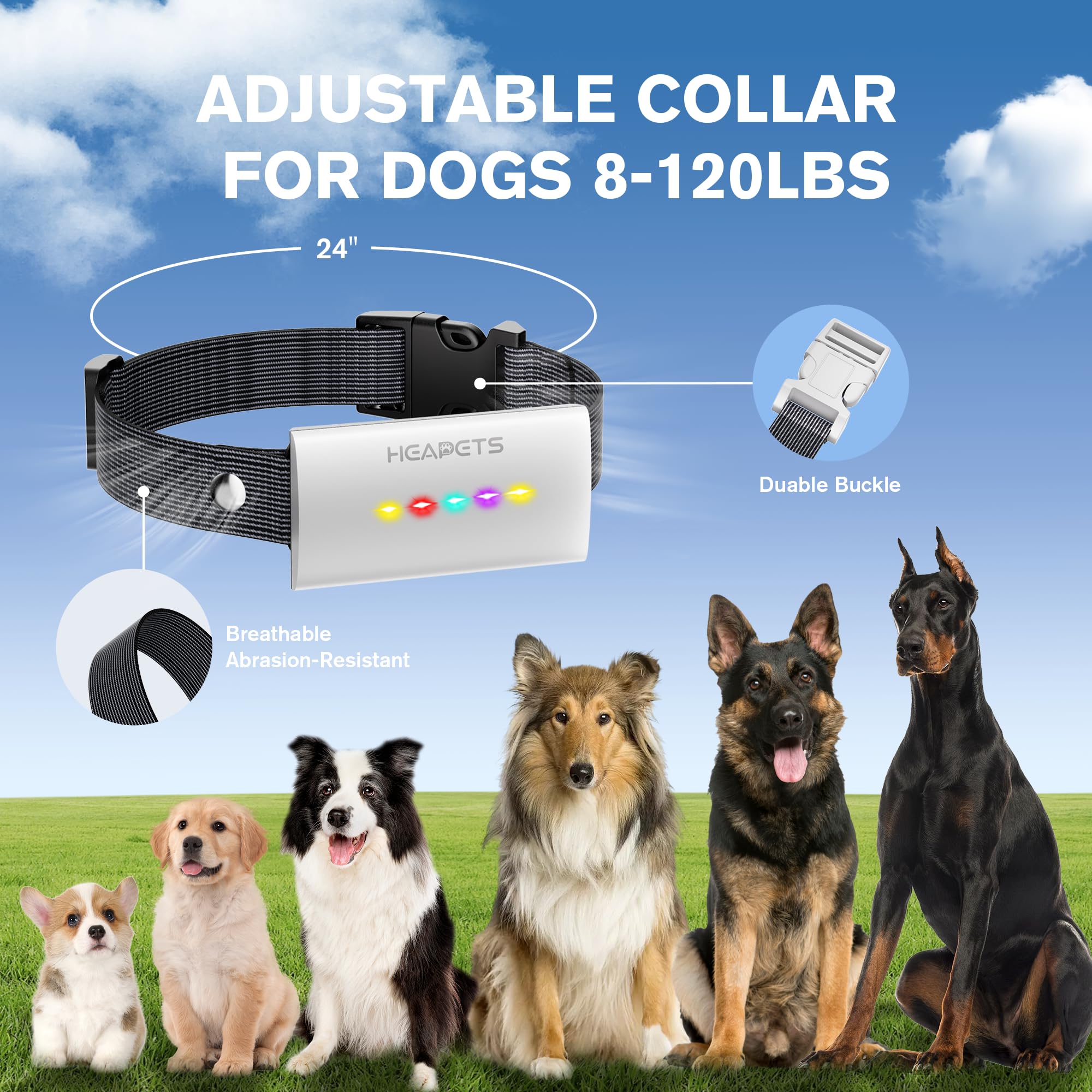 Dog Training Collar With Remote Control, 1600Ft Electric Collars For Dogs 8-120 Lbs, Ip67 Waterproof Collar With Safe Static, Be