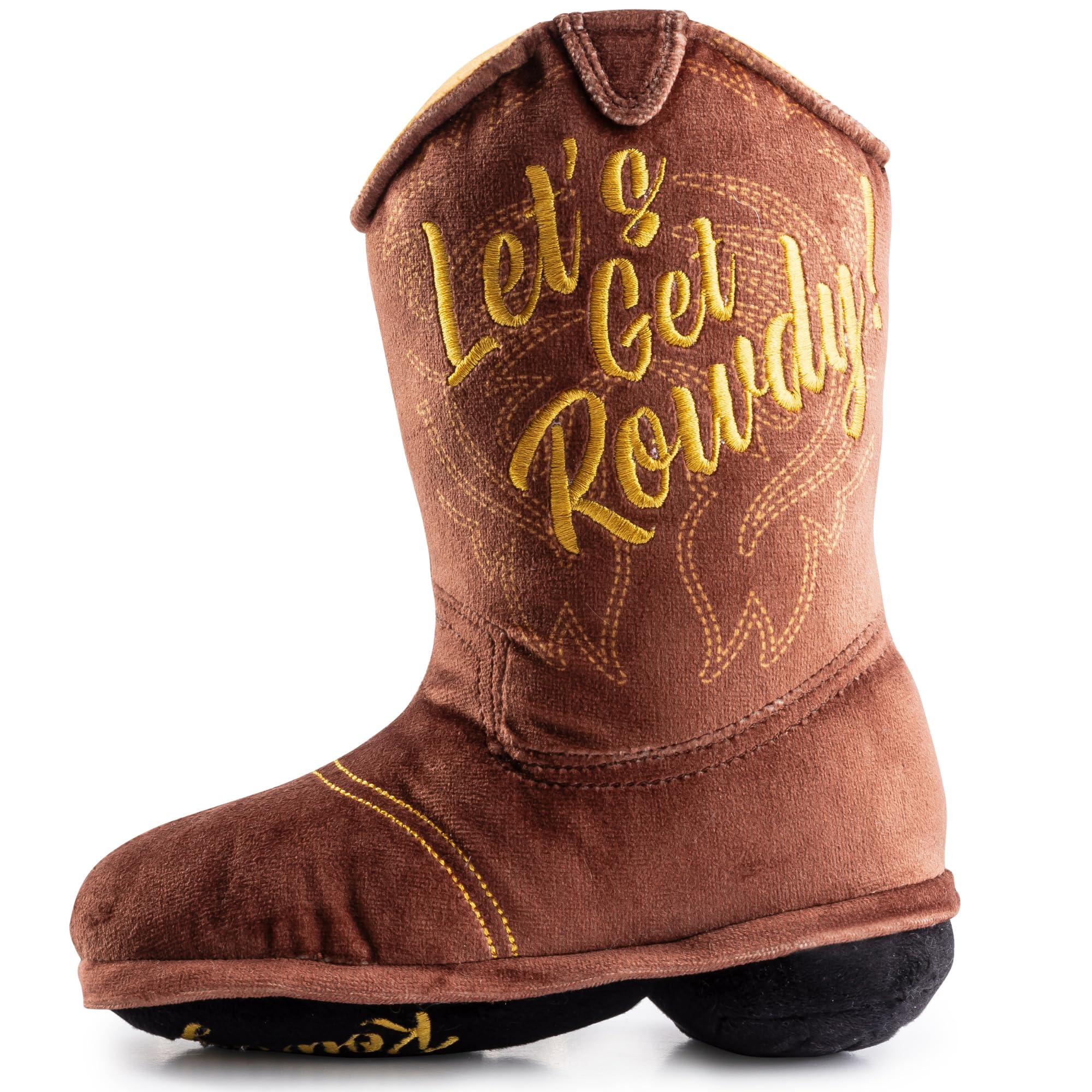 Haute Diggity Dog Cowboy Boot Plush Dog Toy for Medium & Large Dogs, Western-Inspired Stuffed Dog Toys with Interactive Squeaker