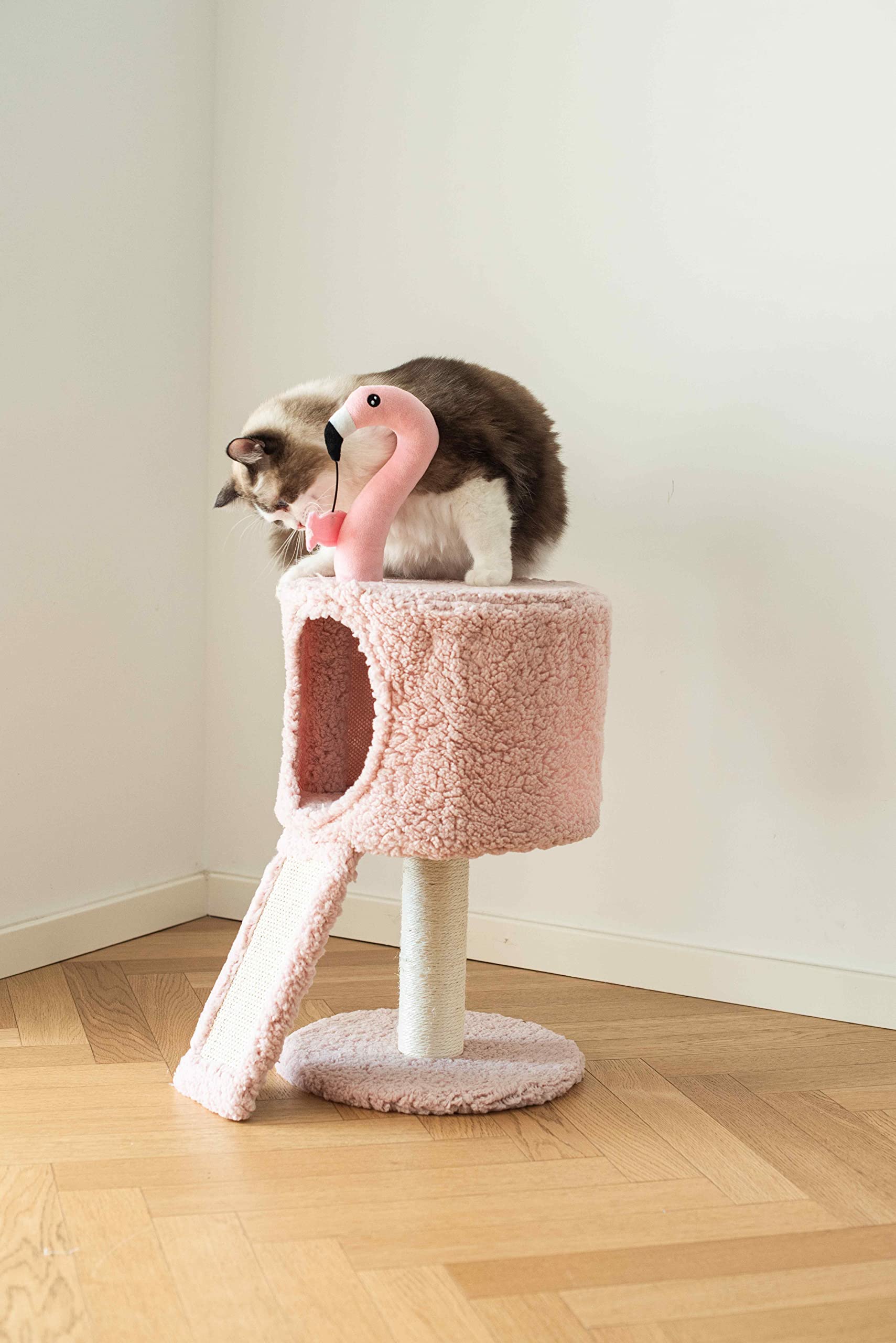 Catry Cat Tree With Scratching Post - Animal Cat Tower - Cat Climber With Jute Cat Scratch Post - Cat Condo