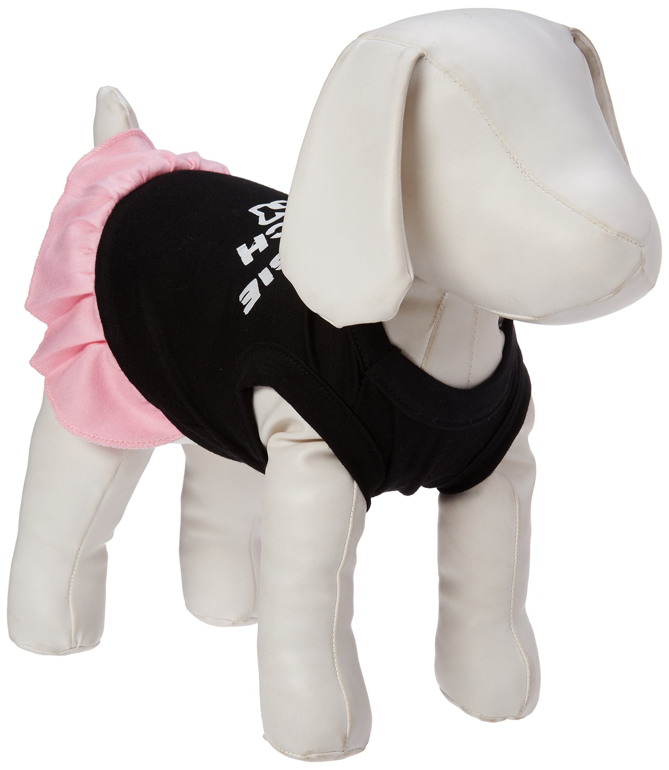 Dog Dress, Dog Dress, Screen Printed, Aberdoggie & Fetch NY Black W/Light Pink SM (3-6 lbs.)