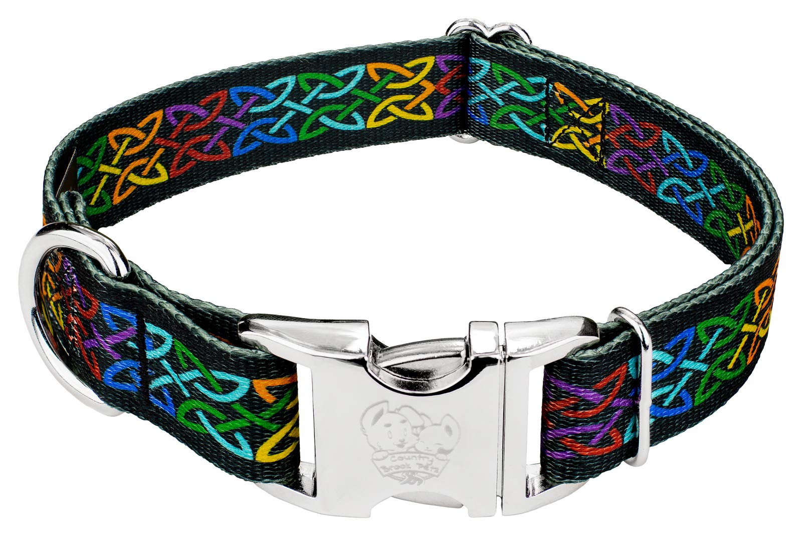 Country Brook Petz - Premium Celtic Pride Dog Collar - Irish Pride Collection Featuring Lucky Designs (1 Inch, Large)