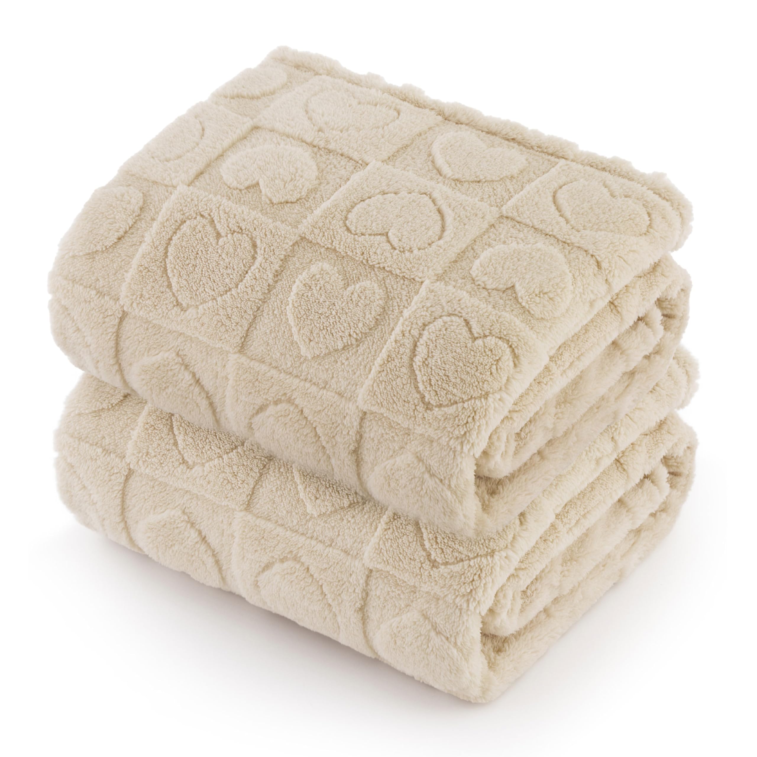 Bedsure 1 Pack 2 Dog Blankets For Small Dogs - 2Pcs Washable Soft Fluffy Puppy Blanket With Premium 300Gsm Coral Fleece, Cozy Ca