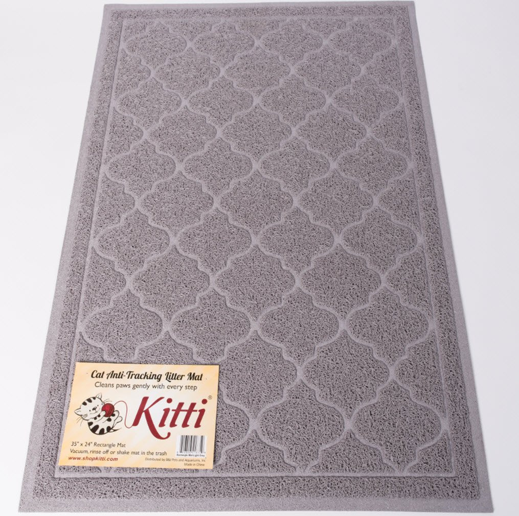 Kitti Cat Litter Anti Tracking Mats, Gray