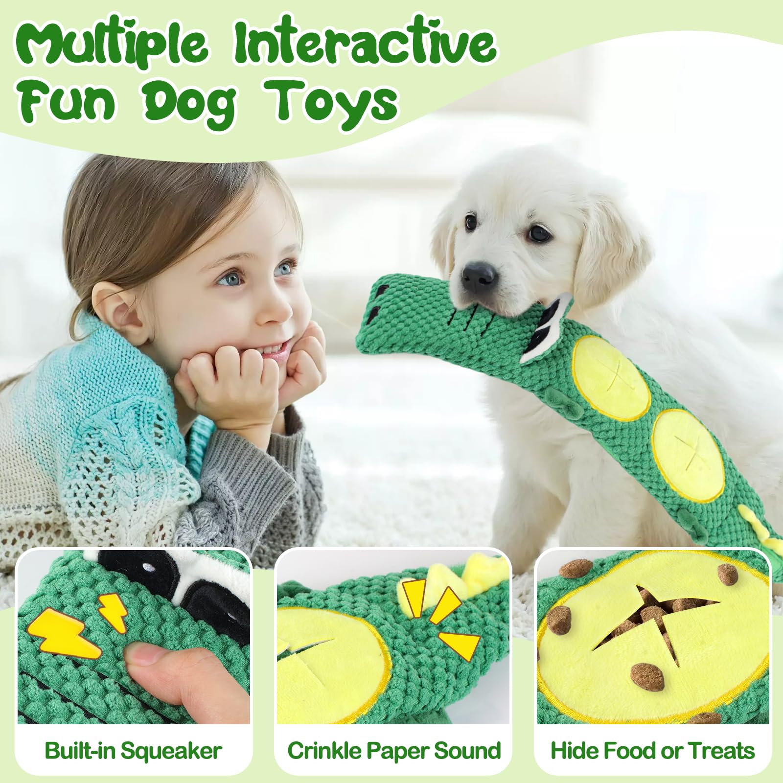MRSOHRET 15 Pack Puppy Chew Toys for Teething, No Stuffing Squeaky Dog Toys Interactive Puzzle Toy, Dog Enrichment Toy Bundle wi