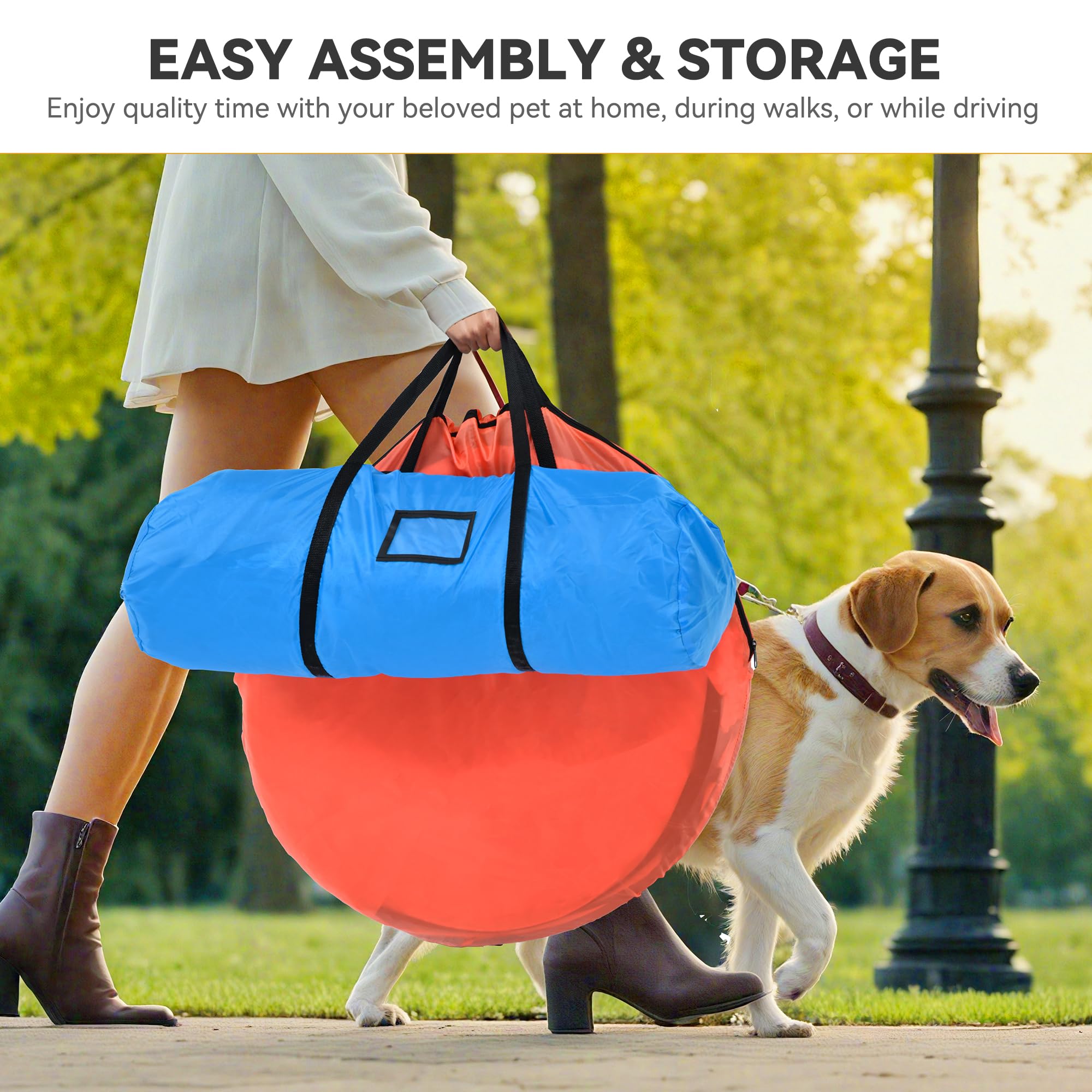 Yitahome Dog Agility Training Equipments: Includes Flirt Pole Accessorie, 3 Flying Discs, 2 Agility Tunnel, 3 Jumps, 6 Weave Pol