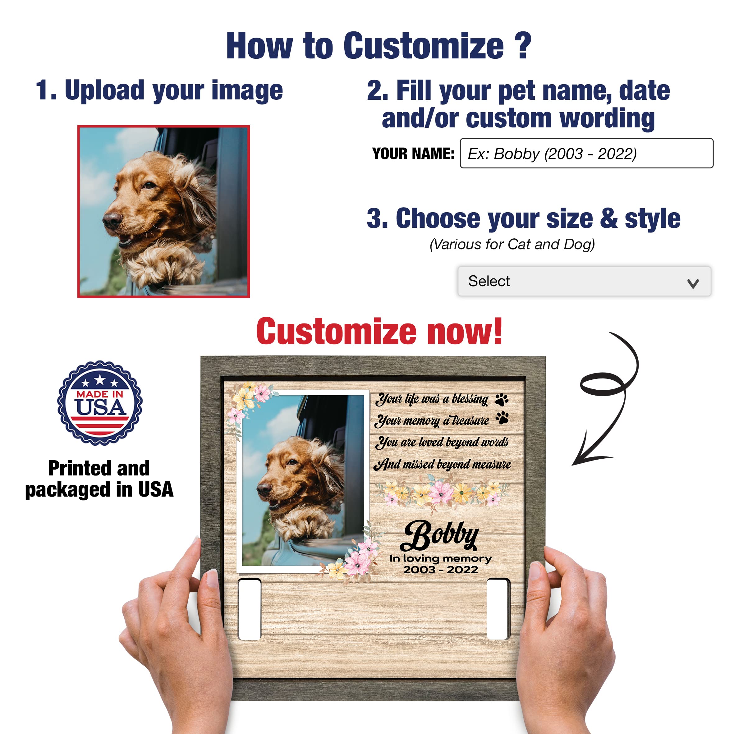 Bfigift Memorial Gifts Customized Dog Picture Frame Dog Loss Sympathy Gift Personalized Dog Gifts Memorial Plaques Personalized For Dogs That Passed Cat Memorial Picture Frame Best Dog Ever Gifts