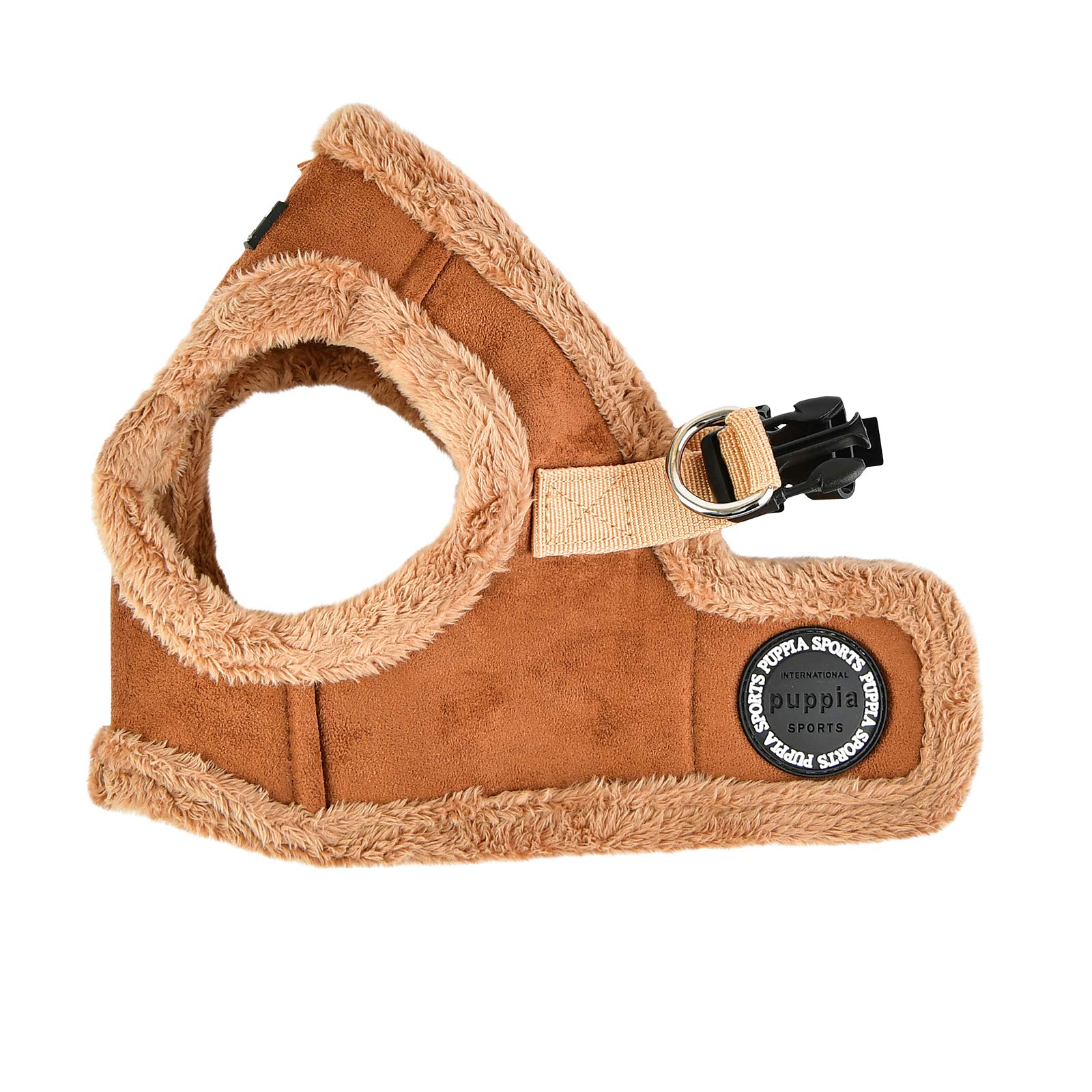 Puppia Terry Vest Dog Harness Step-In Winter Suede Warm No Choke No Pull Training Walking For Small And Medium Dog, Brown, X-Large