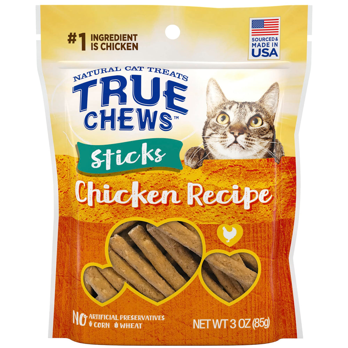 Blue Buffalo True Chews Sticks Natural Cat Treats, Chicken 3 Oz Bag