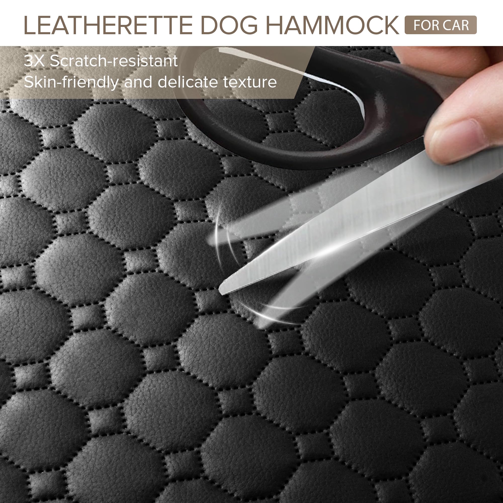 Back Seat Extender For Dogs Holds 400Lbs, Pu Leather Hard Bottom Car Seat Cover For Dogs,Heavy Duty Dog Car Seat Cover For Back