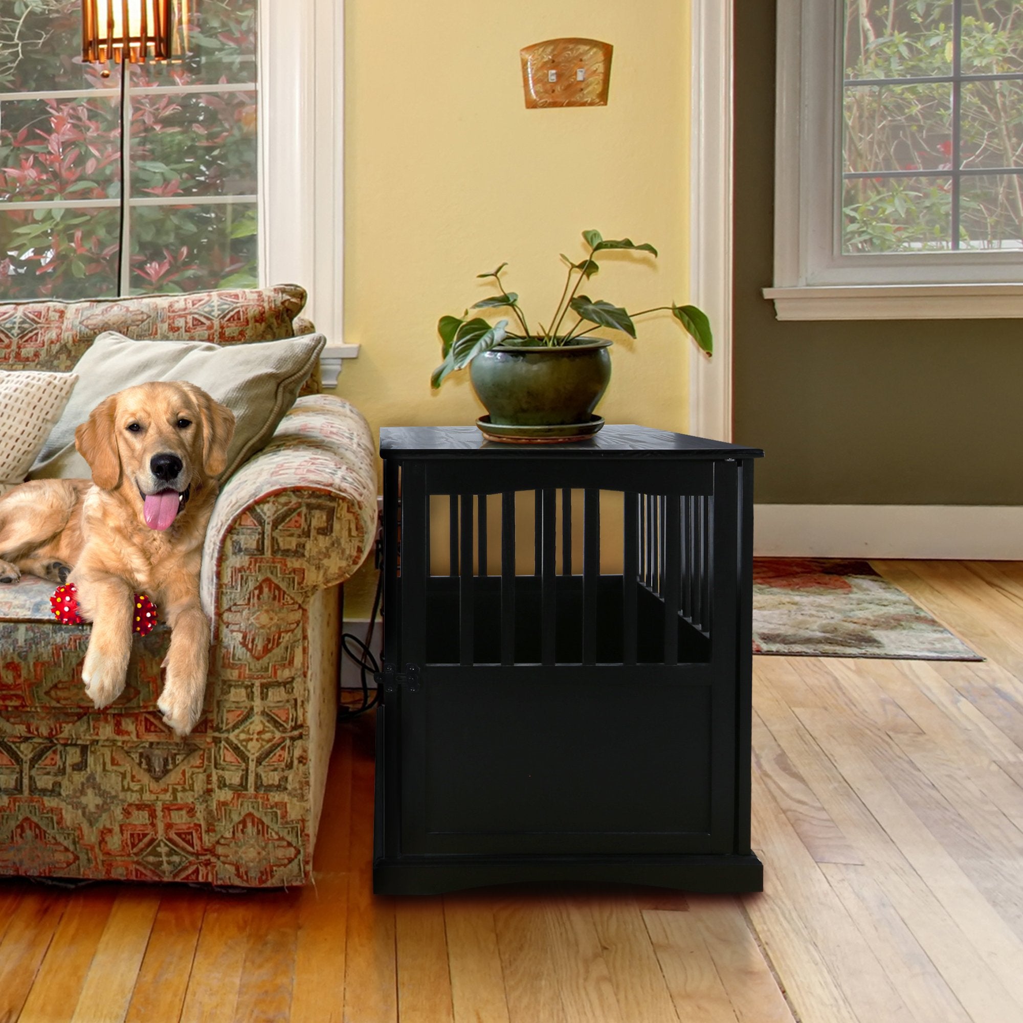 Pet Crate End Table-Black