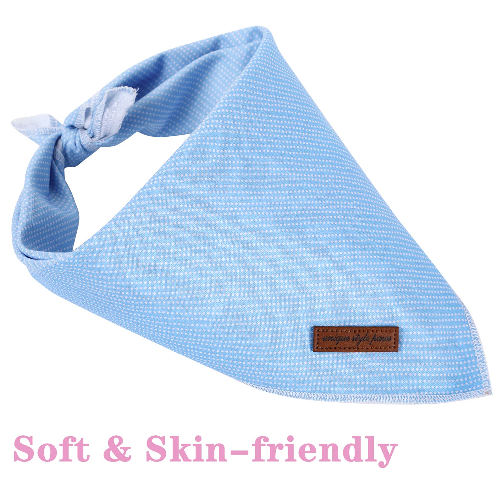 Unique Style Paws Dog Bandanas 1Pc Washable Cotton Triangle Dog Scarfs For Small Medium Large Dogs And Cats-Bluedot-S