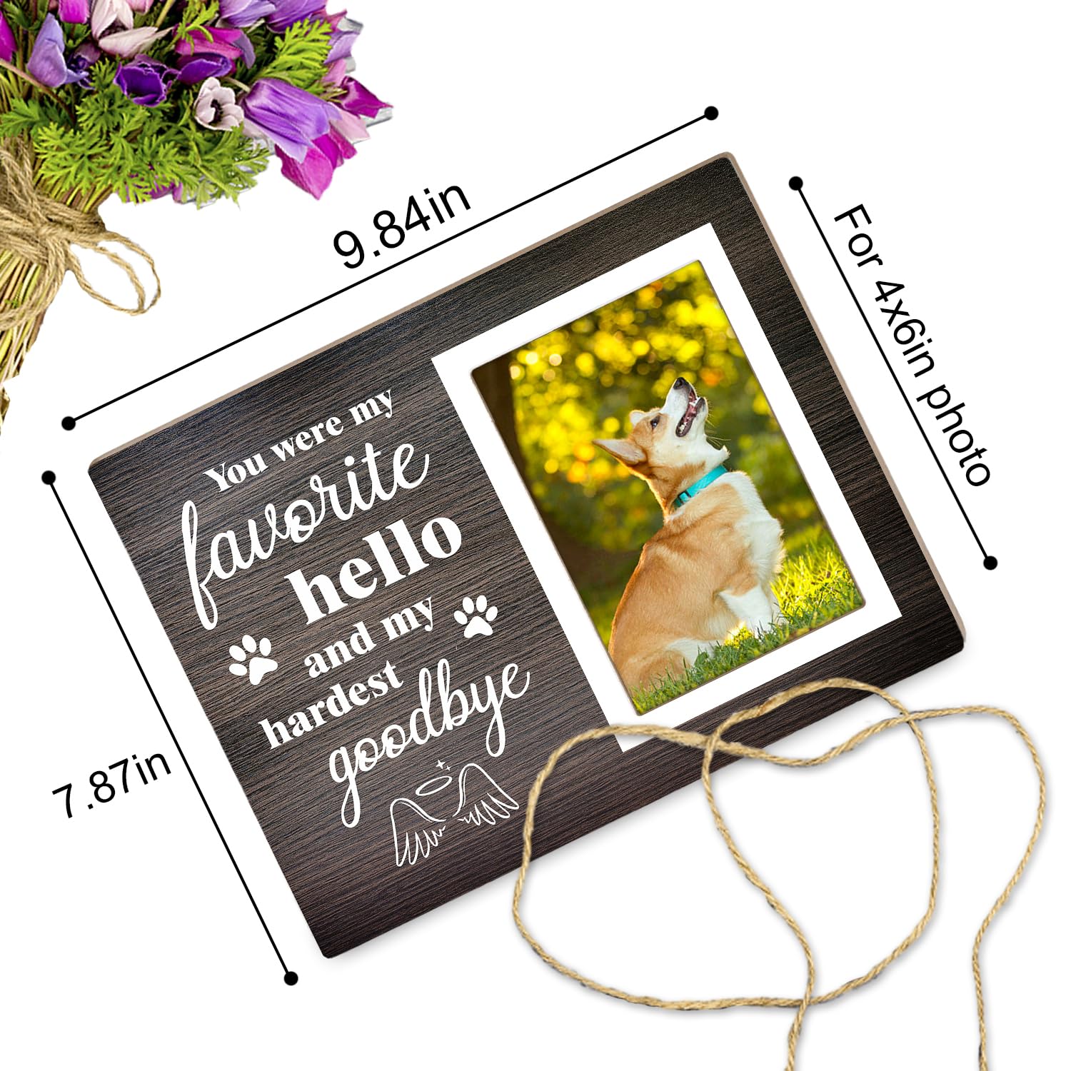 Itsoly Dog Memorial Picture Frame, Pet Cat Memorial Wooden Photo Frame, Photo Frame Gift For Dog Owners Sympathy For Loss Of Pet