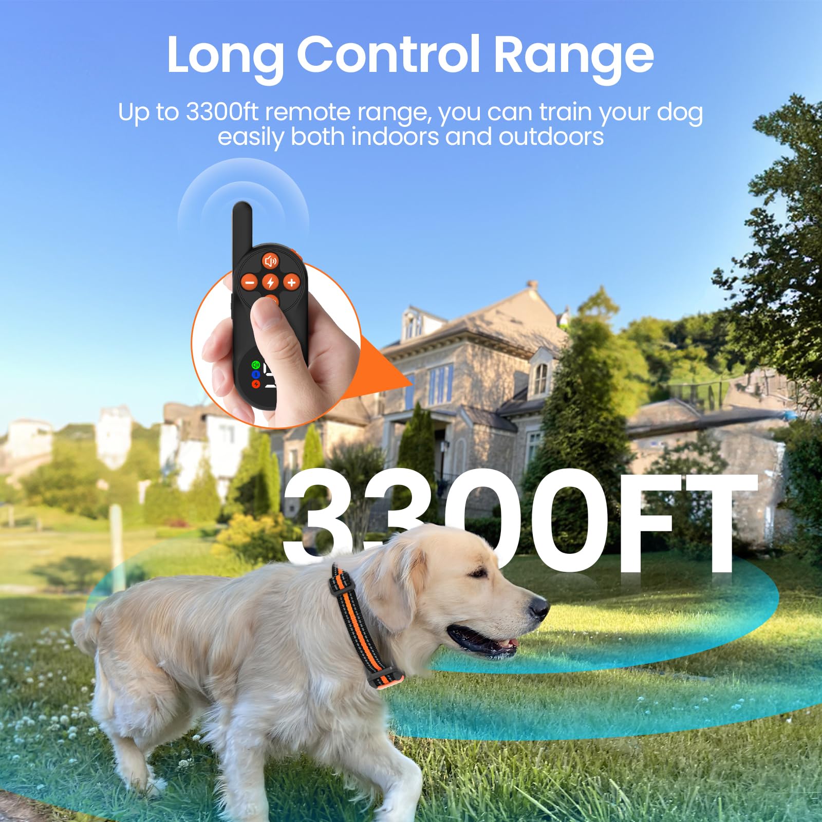 Dog Shock Collar - Dog Training Collar With Remote 1000Ft,Shock Collar For Large Medium Small Dogs 8-120Lbs,Pet Collar With Beep