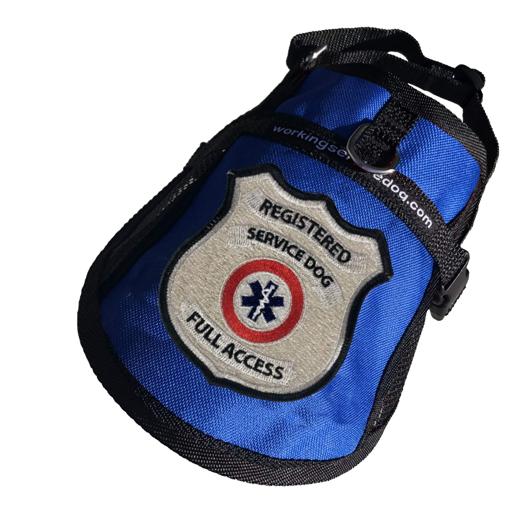 Registered Service Dog Mesh Harness Vest - Includes 5 Federal Law Cards (28-31' Girth, Blue)