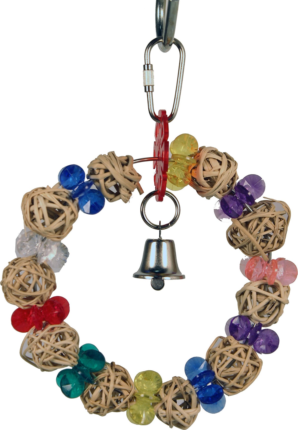 A&E Cage Company 001448 Happy Beaks Munch Ball Swing Multicolored, Extra Small