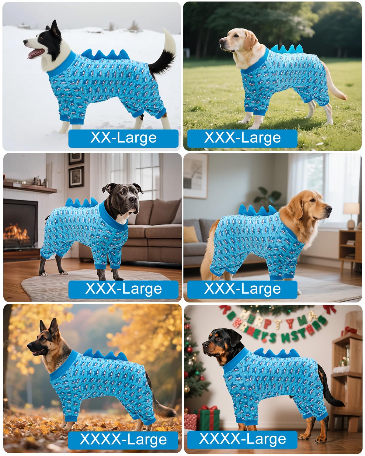 Cutebone Shark Costume Dog Pajamas, Stretchy Spandex Crystal Velvet Sleepwear Coat For Small Dogs, Soft & Warm Pet Outfit Clothe
