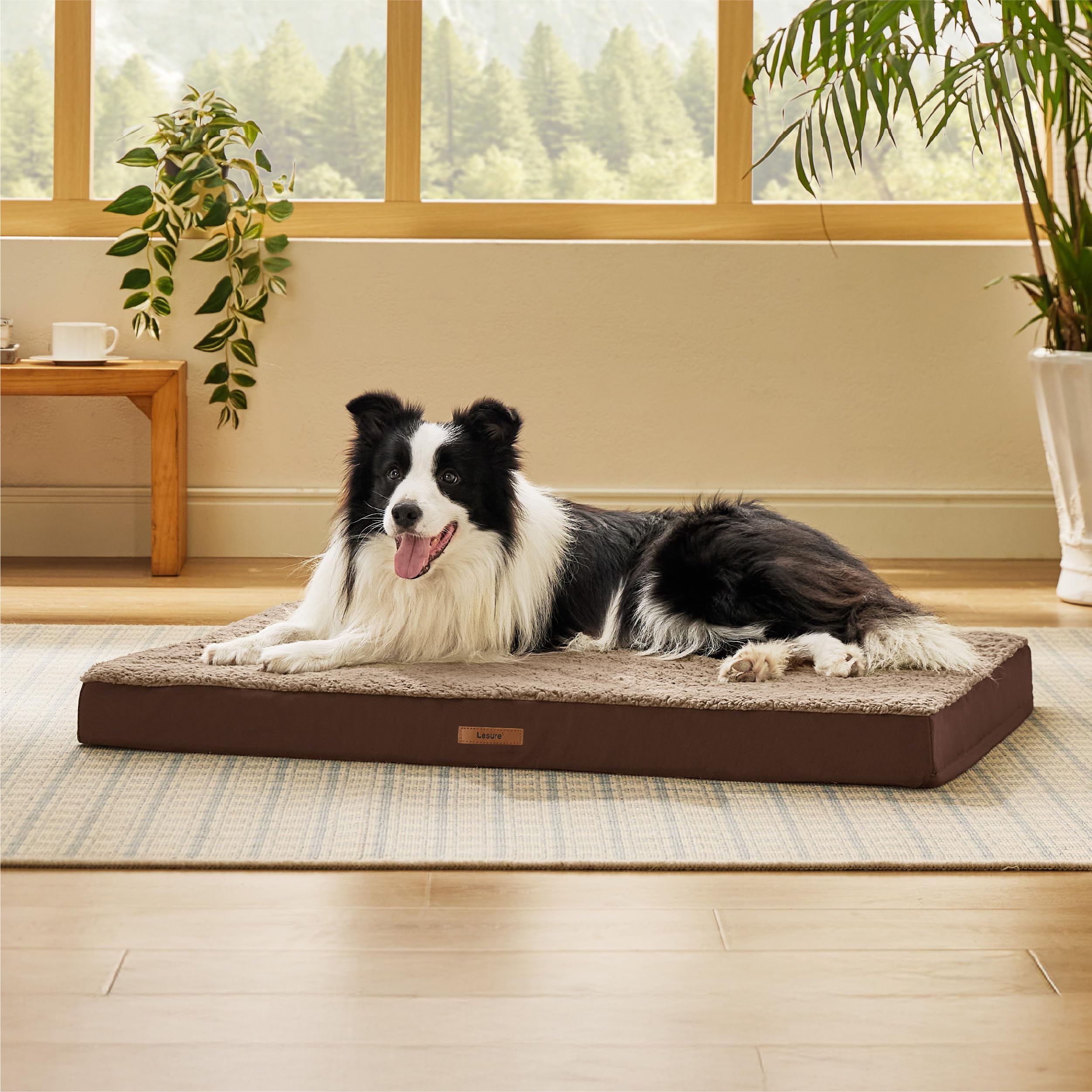 Lesure Dog Bed Cover Large Washable Replacement Cover For Orthopedic Pet Mat 36X27X3 Inches, Brown