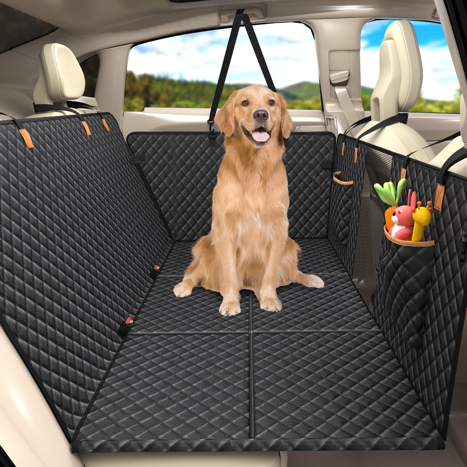 Lekereise Back Seat Extender For Dogs - Dog Car Seat Cover For Back Seat, 2025 Upgraded Material, Universal Fit Sedan/Suv/Truck,