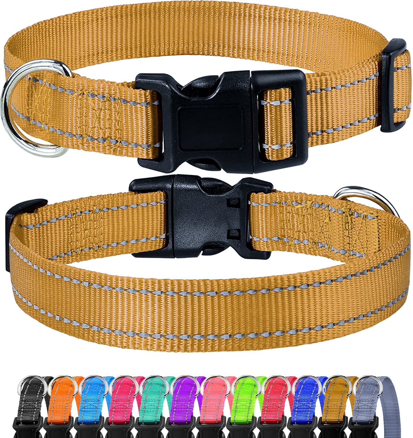 Funtags Reflective Dog Collar, Sturdy Nylon Collars For Large Girl And Boy Dogs, Adjustable Dog Collars For Animals With Quick R