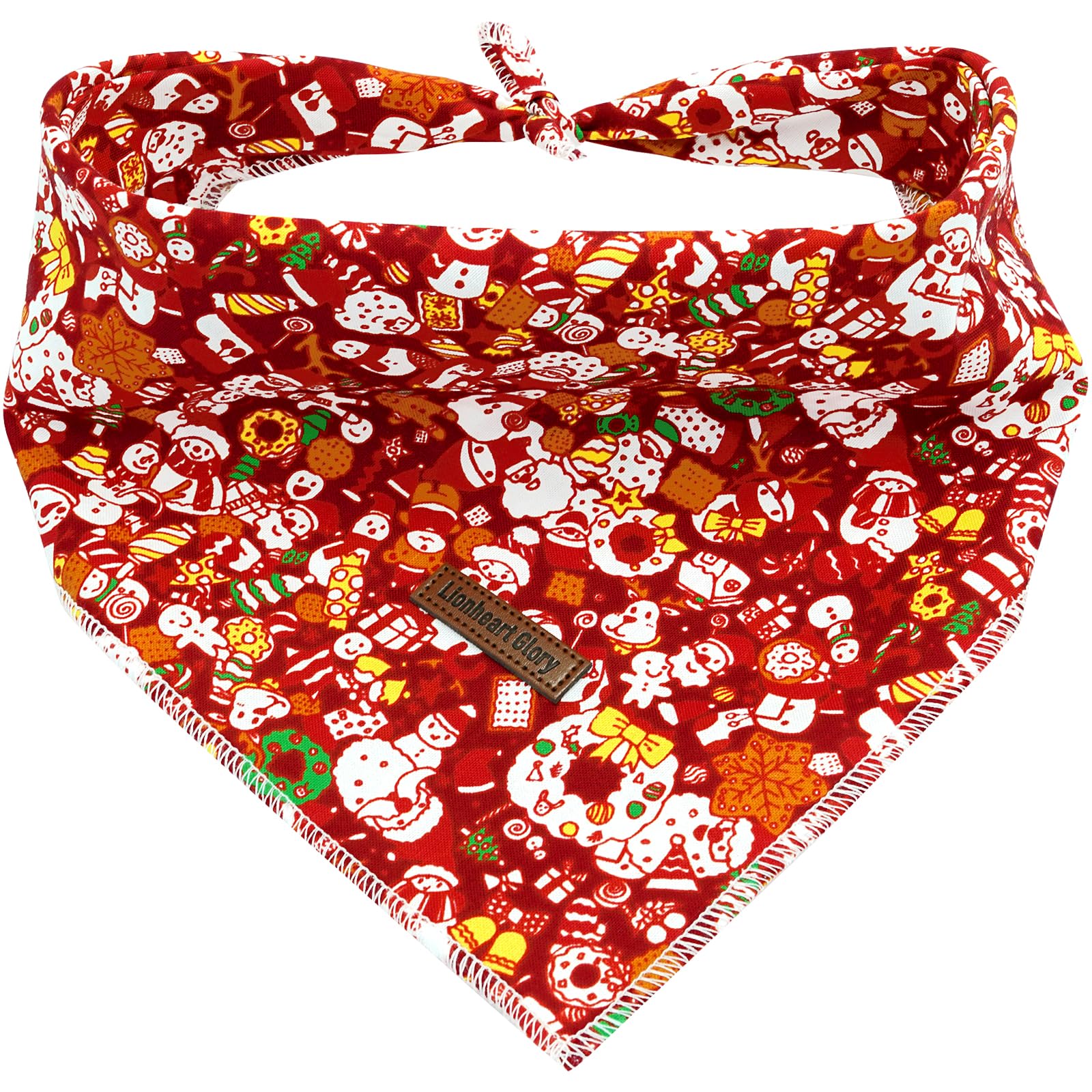 Lionheart Red Dog Bandana - Soft, Washable Square Scarf, Adjustable For Small Dogs 1 Pack