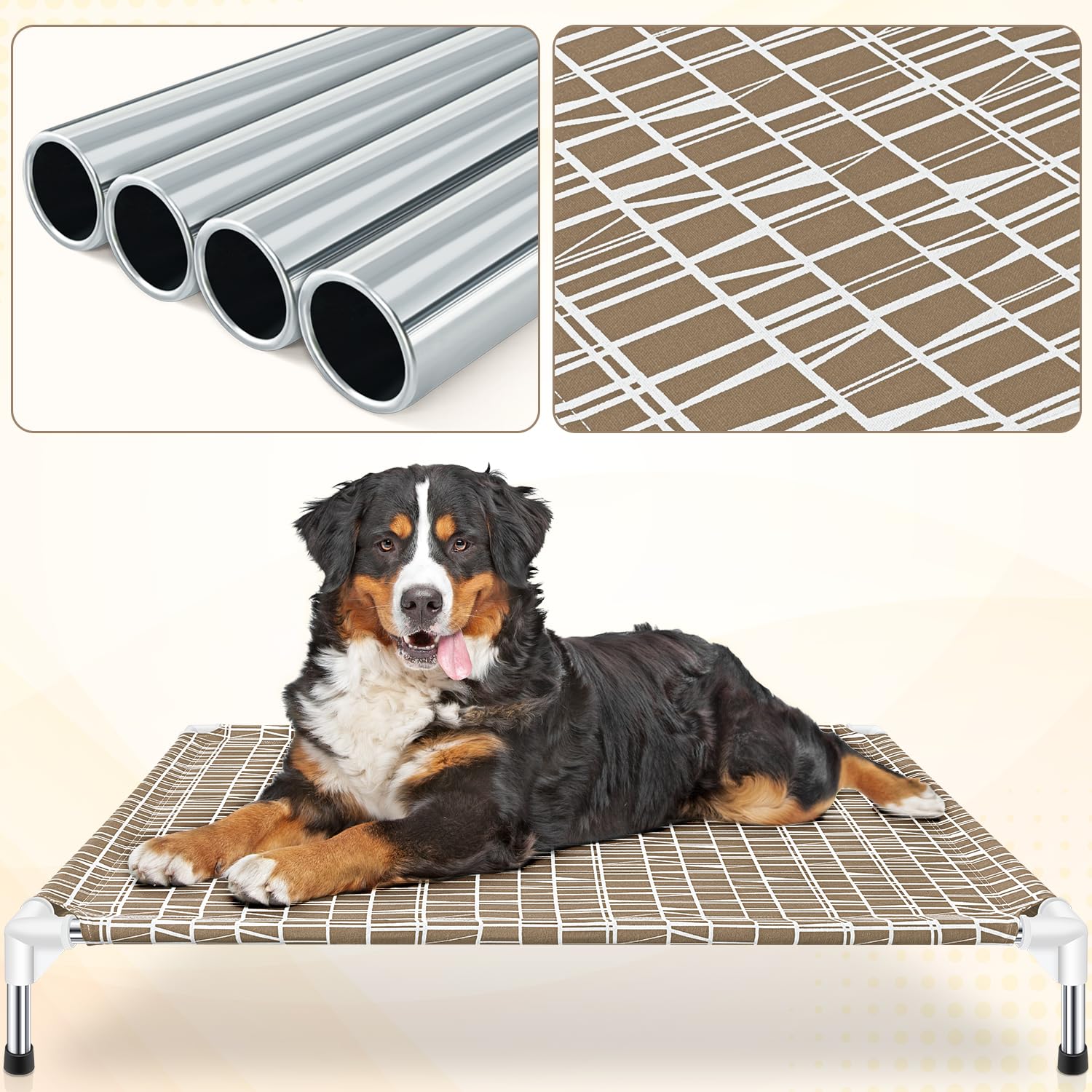 Dopliv Elevated Dog Bed - Raised Dogs Beds for Large Dogs, Portable Indoor & Outdoor Dog cot, Soft and Comfortable, Pet Bed for