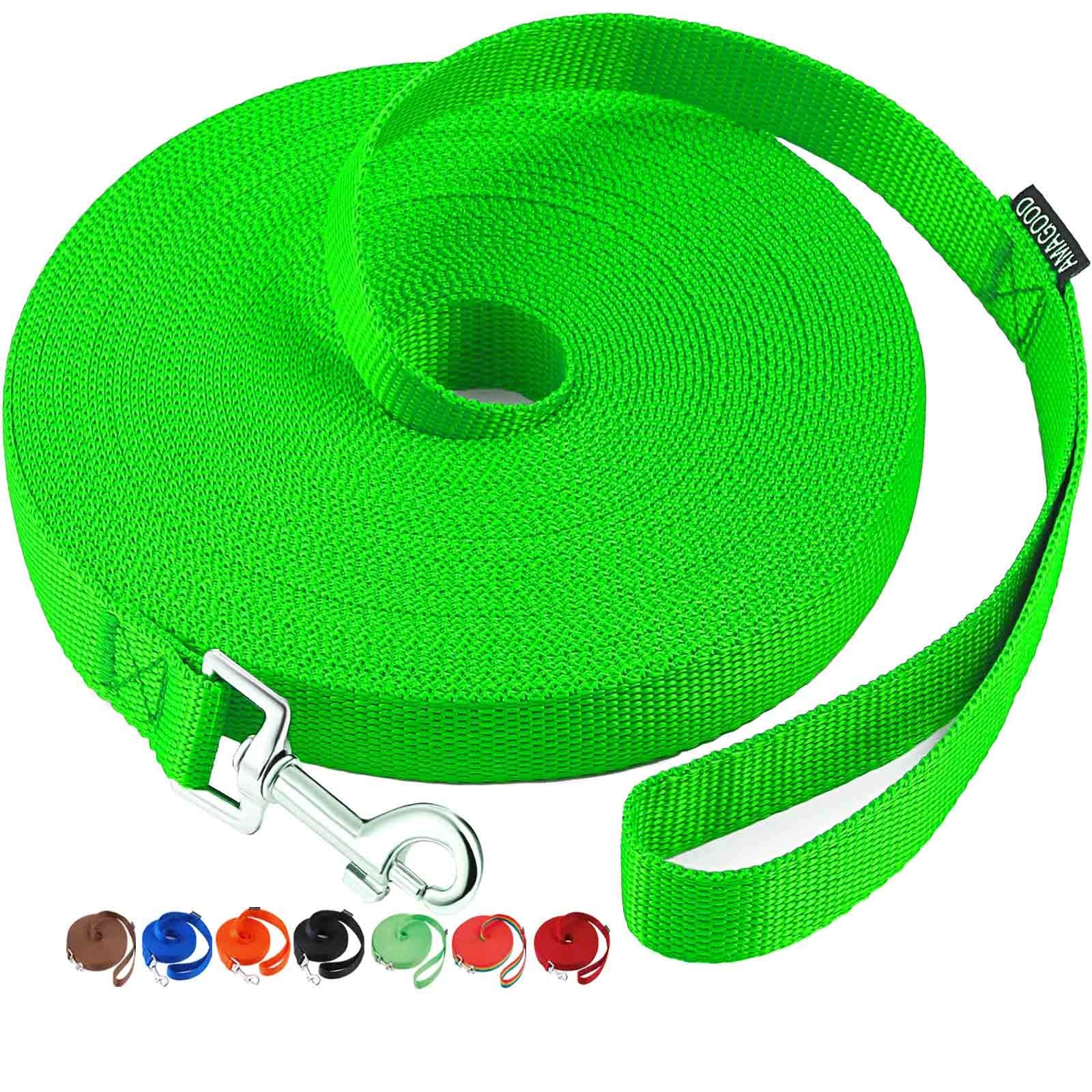 Amagood Dog/Puppy Obedience Recall Training Agility Lead-15 Ft 20 Ft 30 Ft 50 Ft Long Leash-For Dog Training,Recall,Play,Safety,