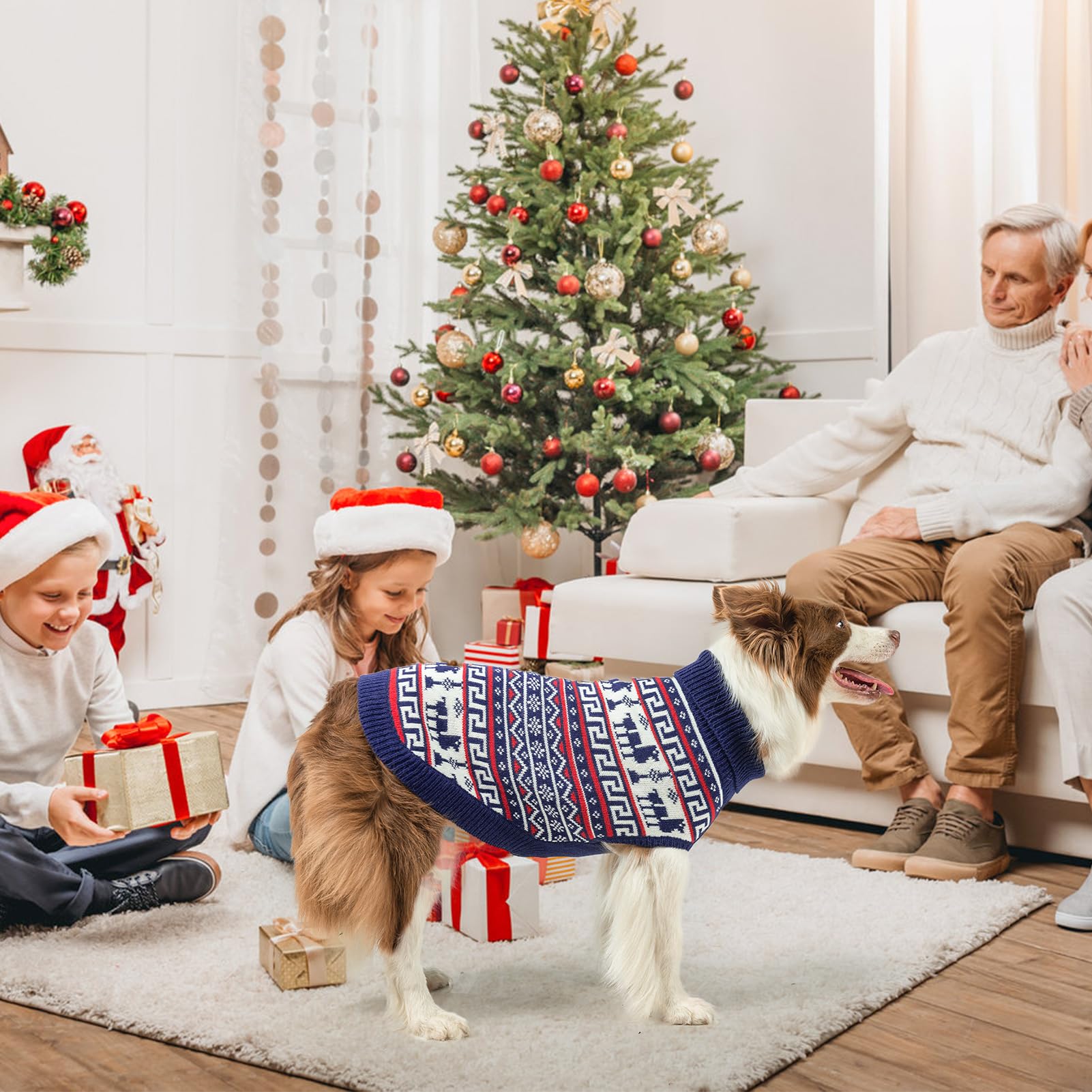 Scenereal Dog Sweater - Medium Size, Turtleneck Pullover For Girls & Boys, Winter Dog Clothes, Christmas Outfit - Frenchie, Beag