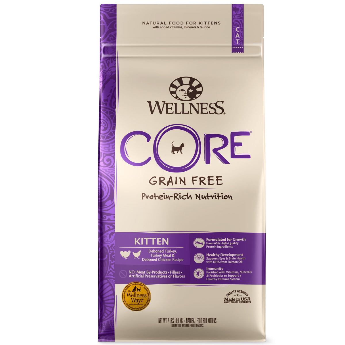 Wellness Core Grain-Free Kitten Formula Dry Cat Food, 2 Pound Bag