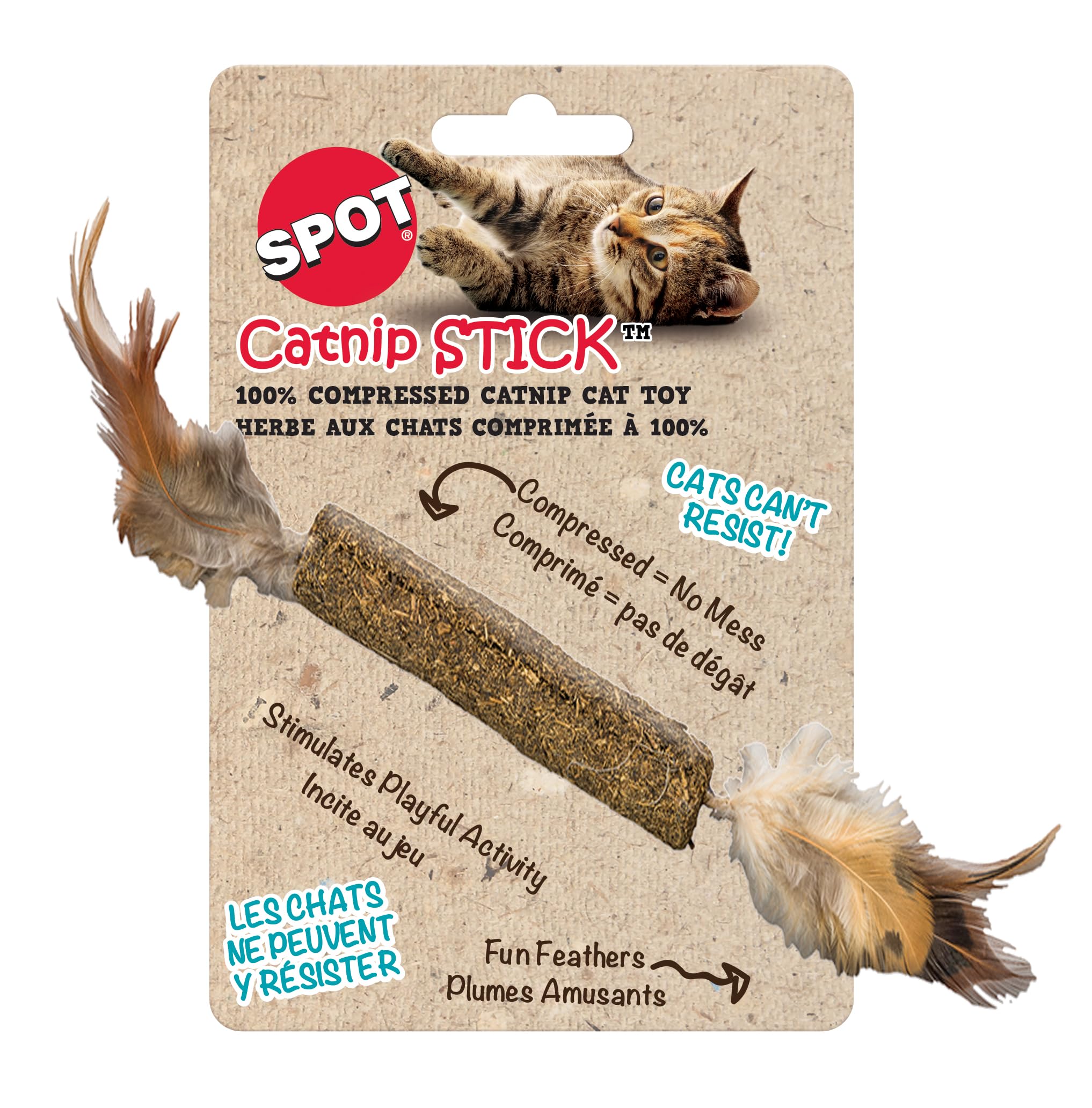 Spot Ethical Pets Catnip Stick Cat Toy With Feathers, 12' (52061)