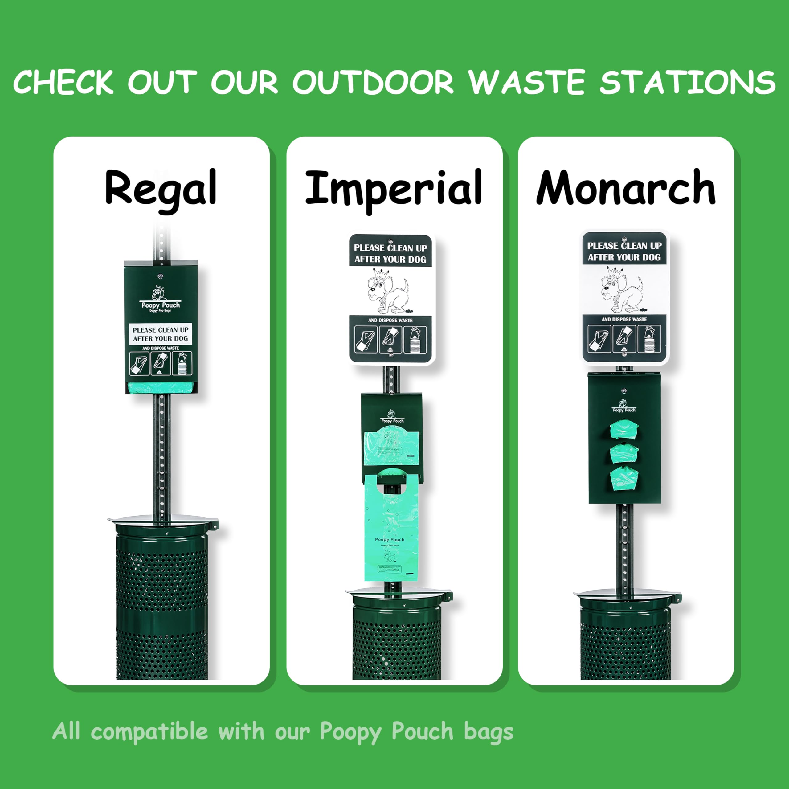 Poopy Pouch Indoor Pet Waste Station - 8Ft Silver Steel Dog Waste Station - Includes A Built-In Dispenser With Lock & Storage, A