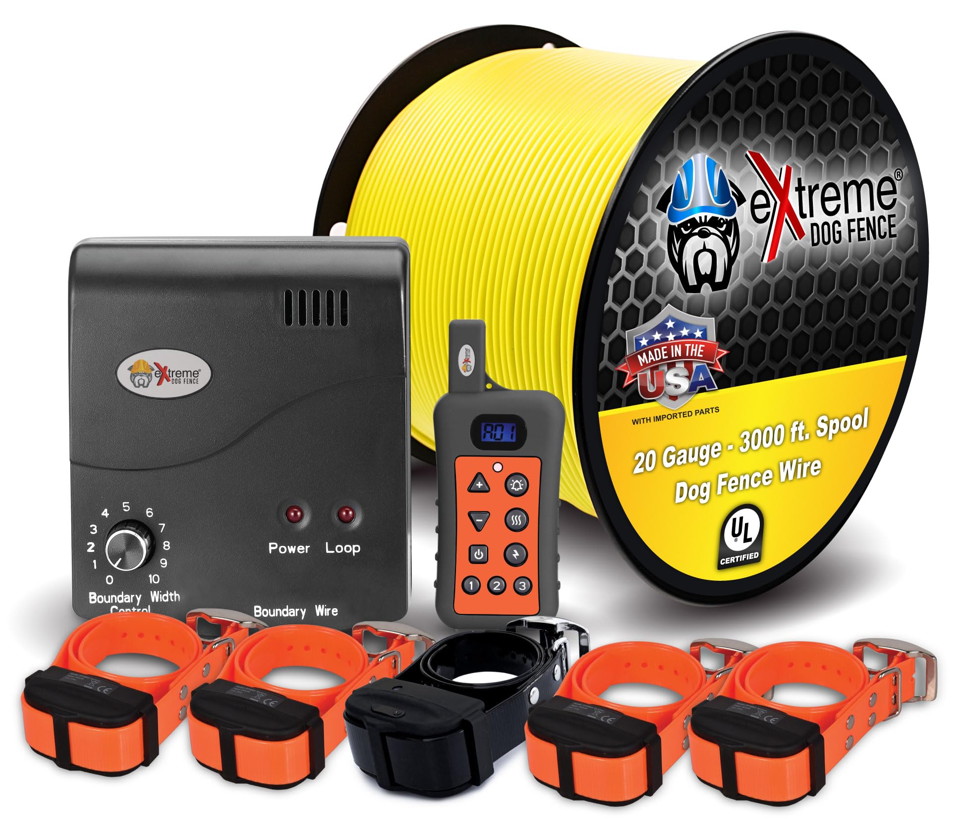 Electric Dog Fence + Remote Trainer - 5 Dog / 1000' Of 20 Gauge Underground Dog Fence Wire (Up To 1 Acre) - Dual Solution To Con