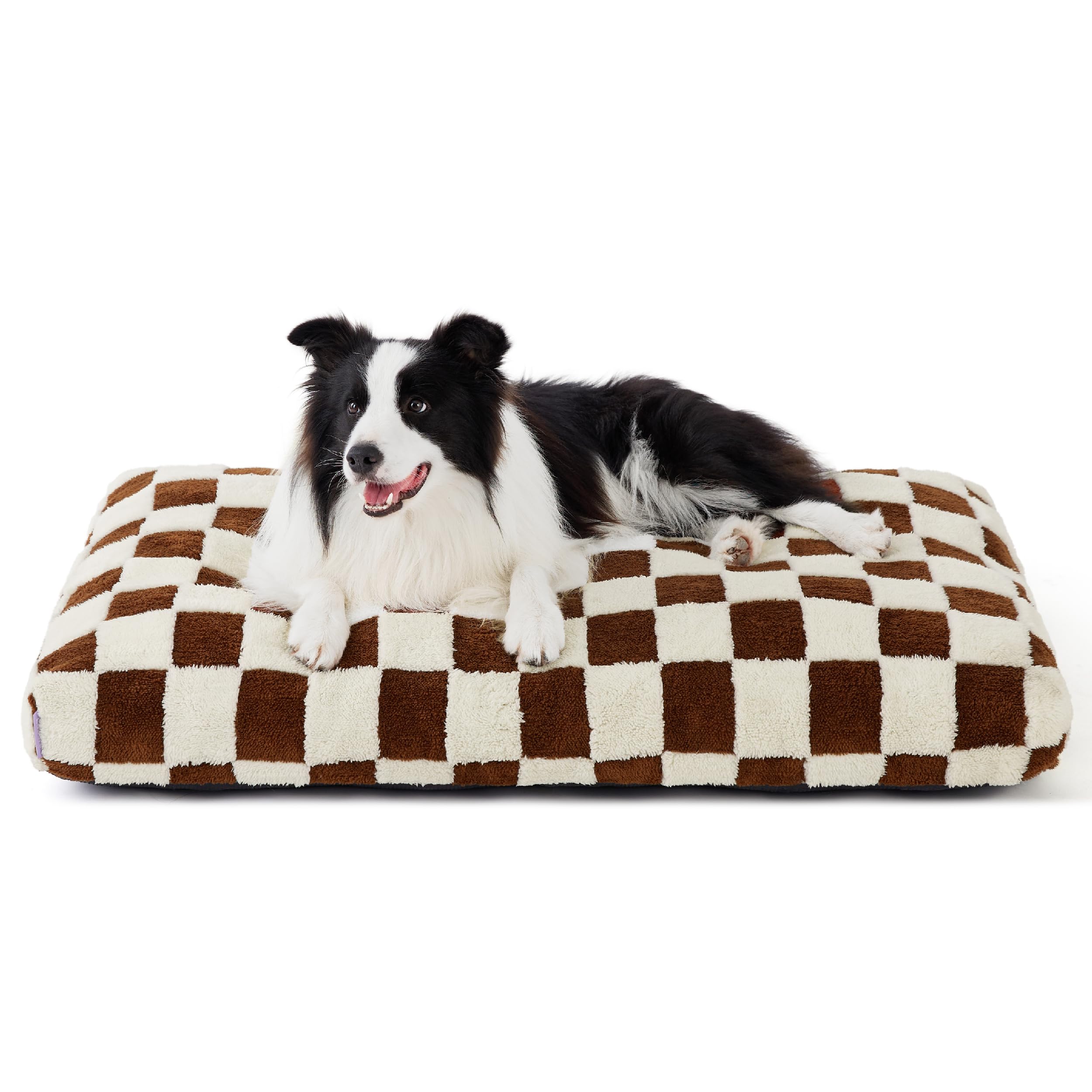 Lesure Large Dog Beds-Thick Shredded Chopped Foam Pet Bed Indoor With Removable Cover, Cute Modern Fuzzy Plush & Anti Slip Botto