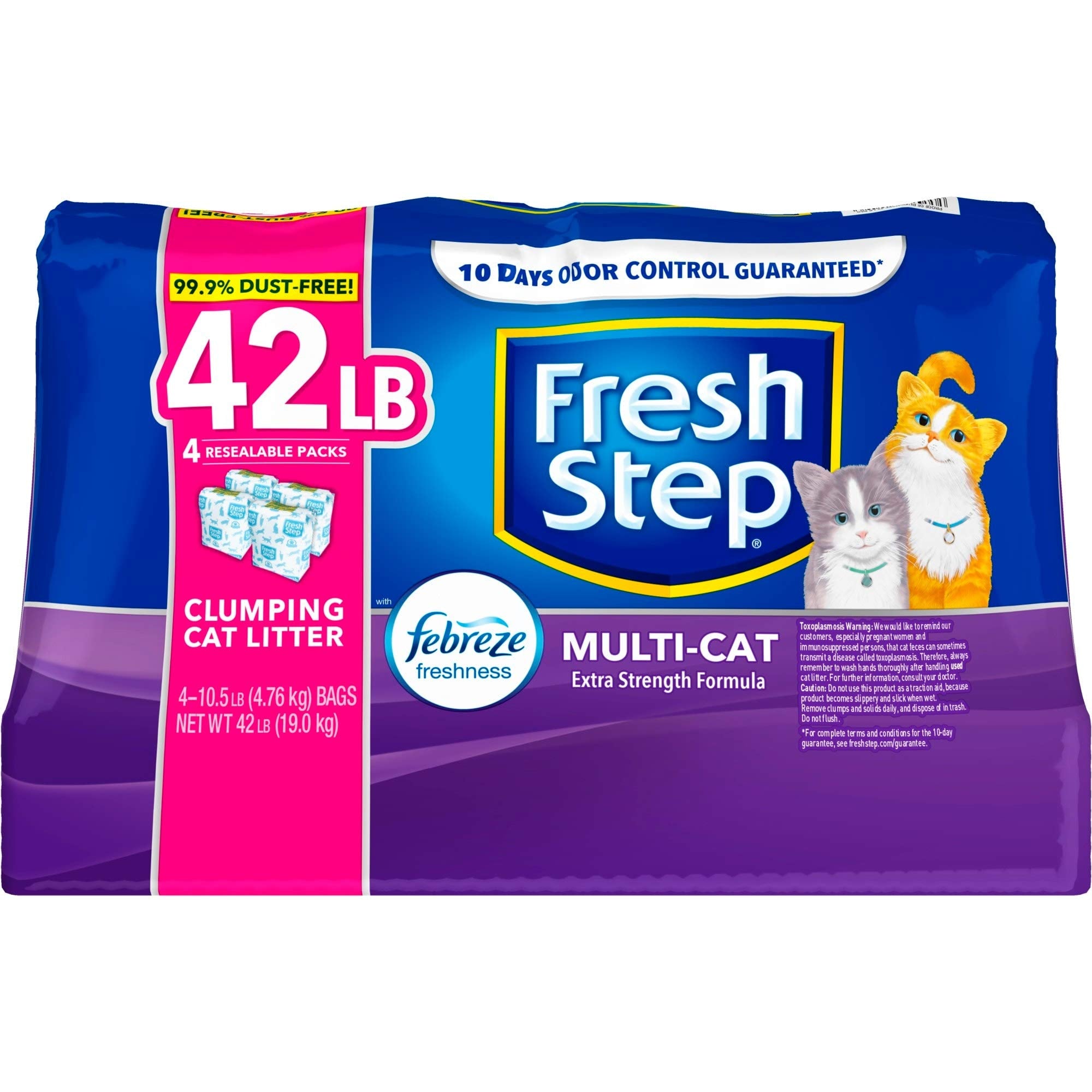 Fresh Step Multi-Cat Extra Strength Scented Clumping Cat Litter With The Power Of Febreze, 42 Lbs., .33 Cf1