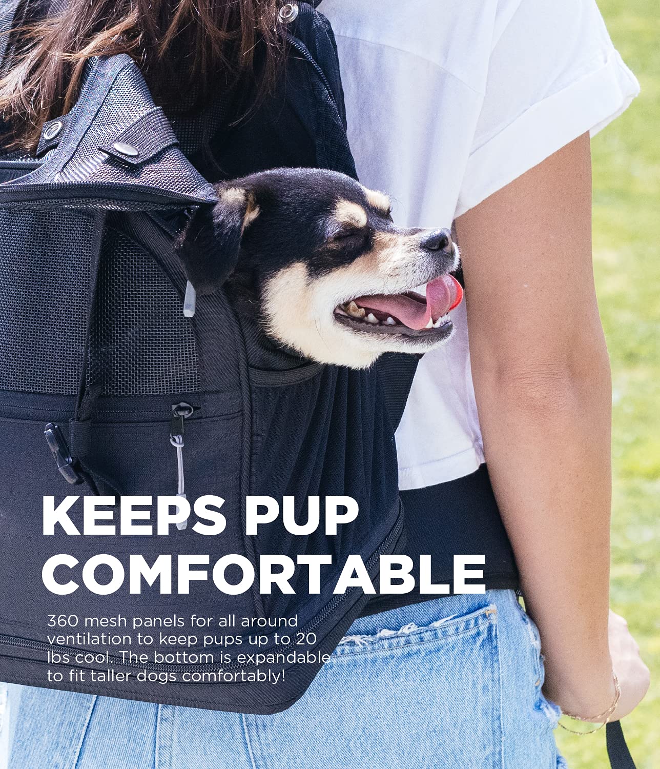 Outward Hound Puppak 2 In 1 Dog Carrier Backpack, Black - Hands-Free Front Or Back Wear, Fits Pets Up To 20 Lbs, Expandable Bott