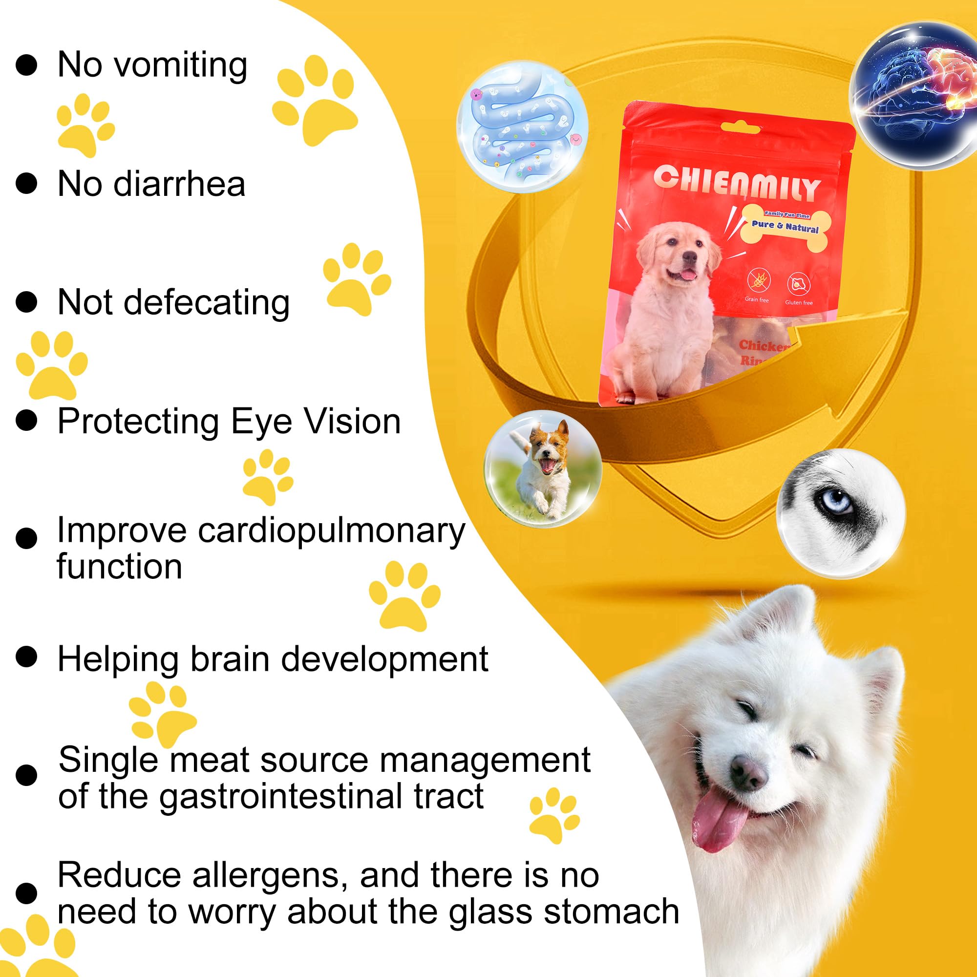 Chienmily Sweet Potato Dog Treats Soft, Natural Human Grade Puppy Chew, Low Fat Grain Free Treats, Gluten Free for Small Medium