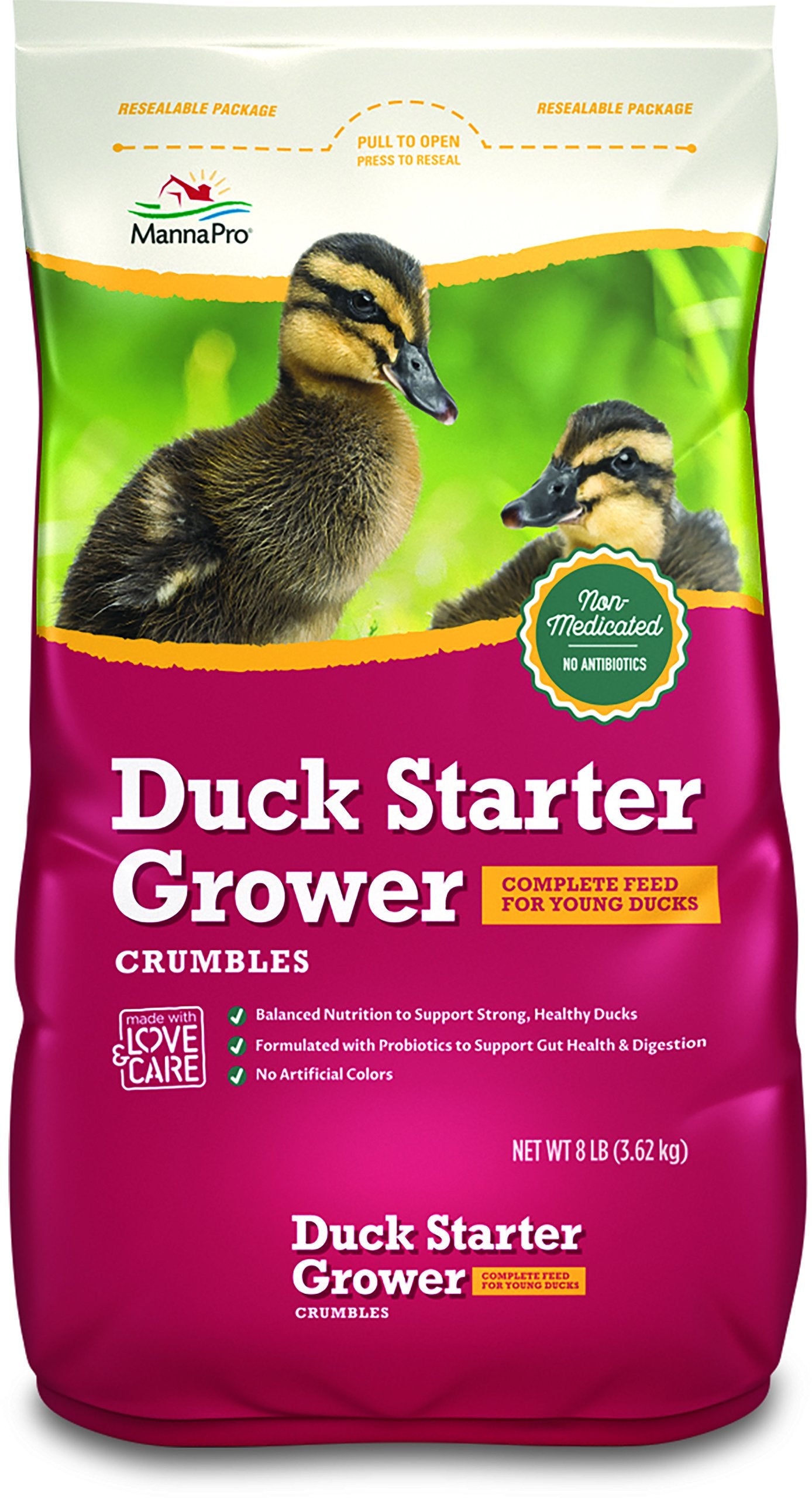 Manna Pro Duck Starter Grower | Duck Food, Duck Pellets, Chick Feed | 8 Pounds