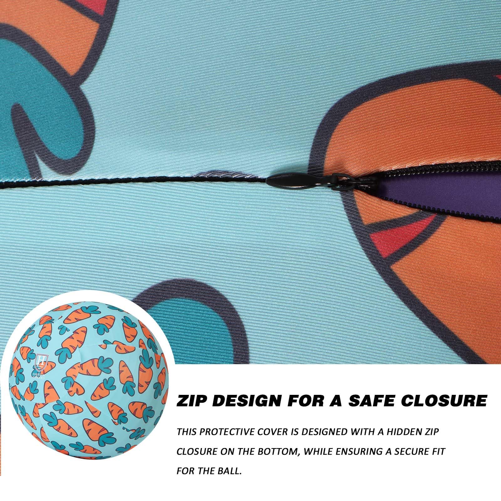 Harrison Howard Howdy Bally Horse Playball Covers Mega Ball Cover For Equine Use Exclusive Fun Patterns Protective Carrot Print