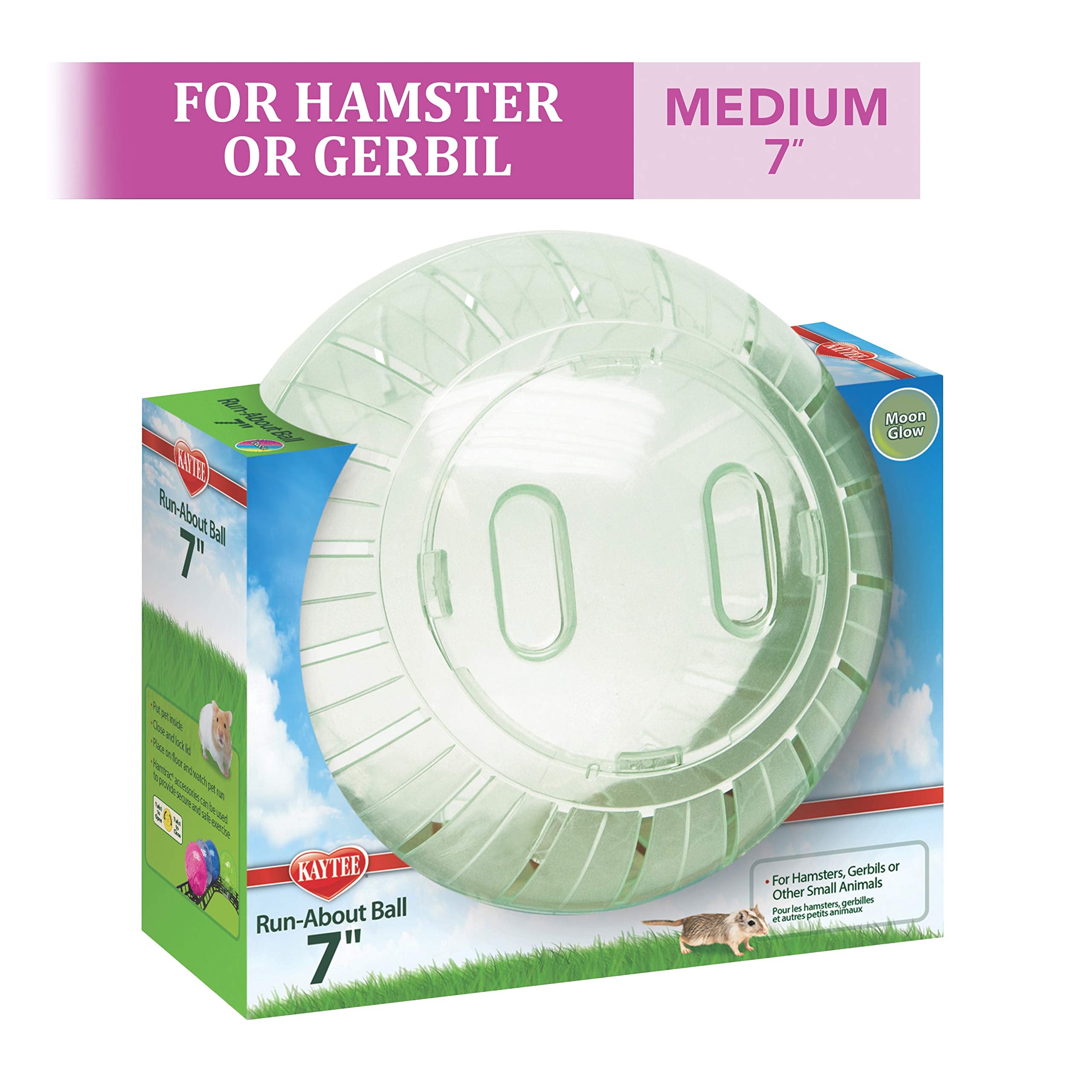 Kaytee 7' Moon Glow Run-About Exercise Ball For Pet Hamsters & Gerbils