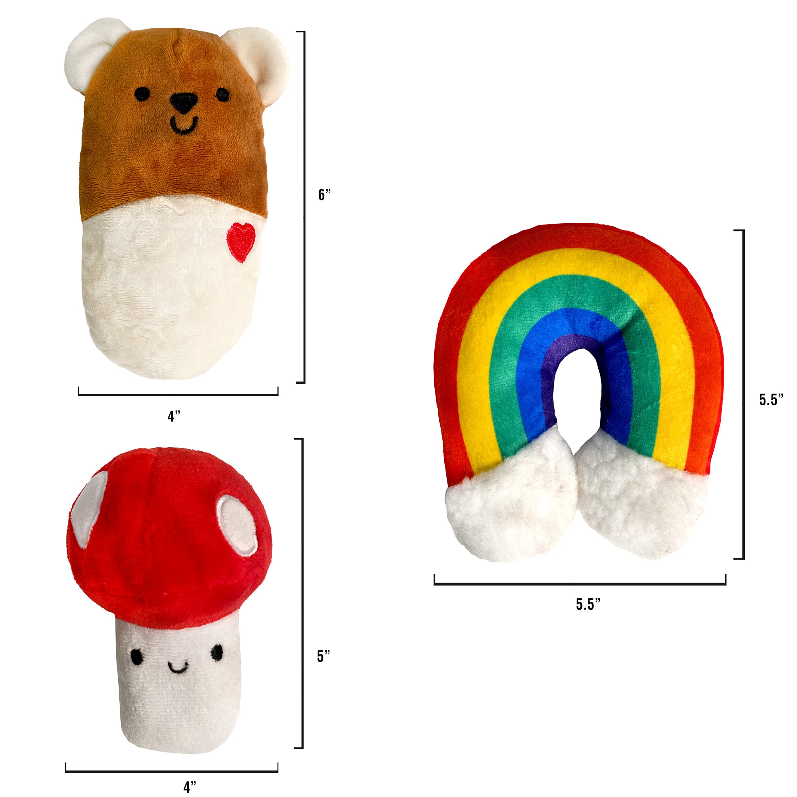 Tonbo Cute Fun Plush Dog Toys (Forest Friends Combo)