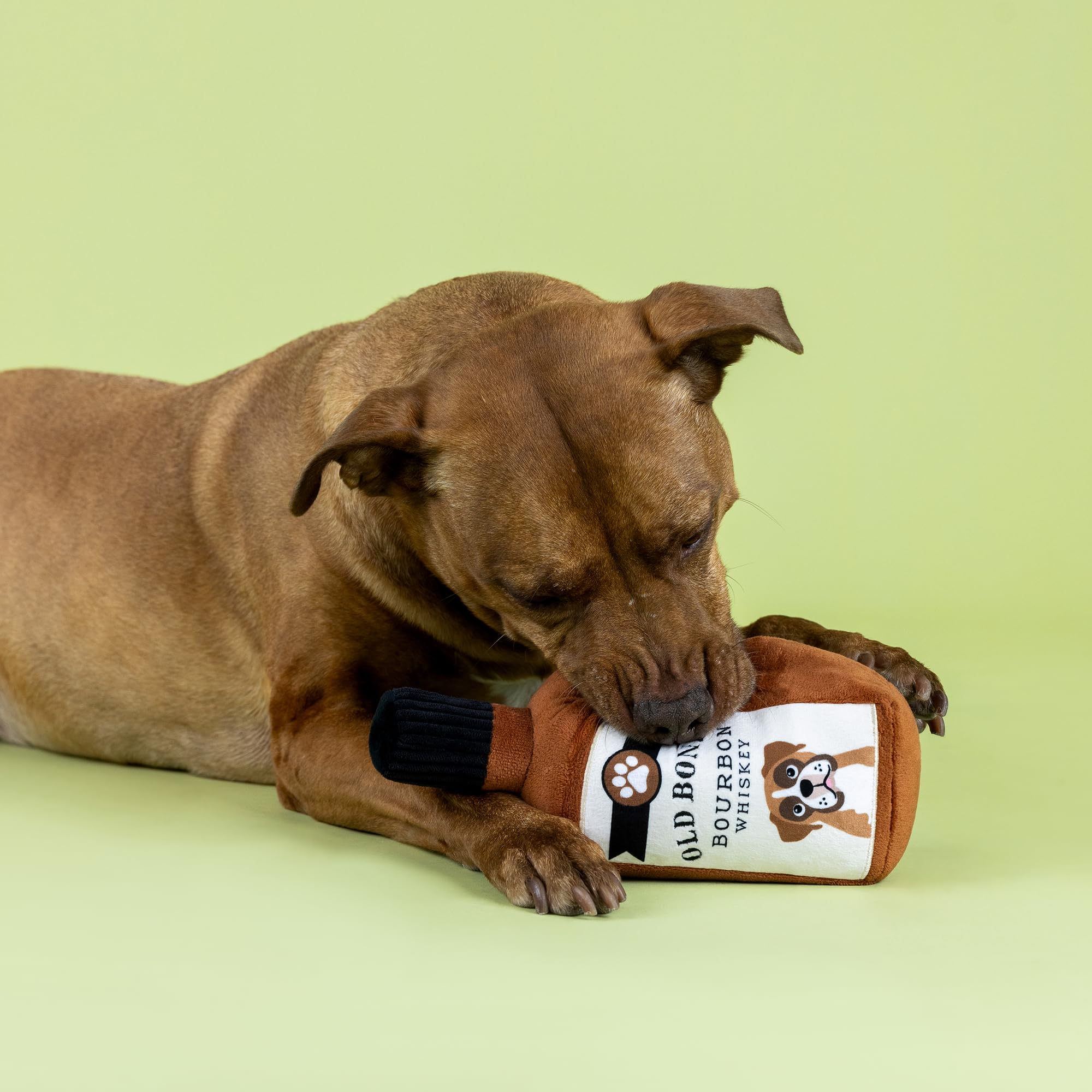 Fringe Studio Old Bones Whiskey Plush Dog Toy, Pet Shop Collection (314454)