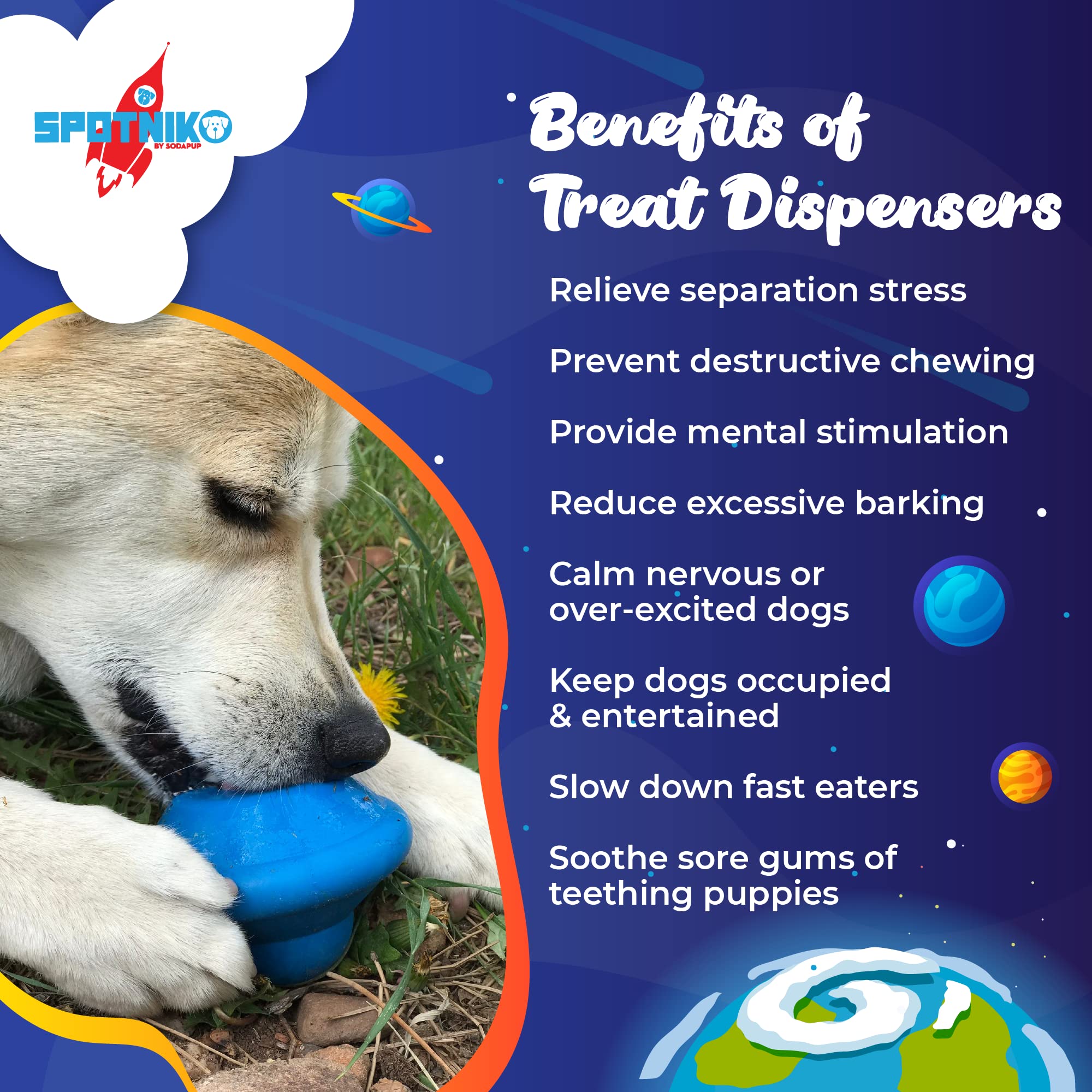 SN Flying Saucer Durable Rubber Chew Toy & Treat Dispenser