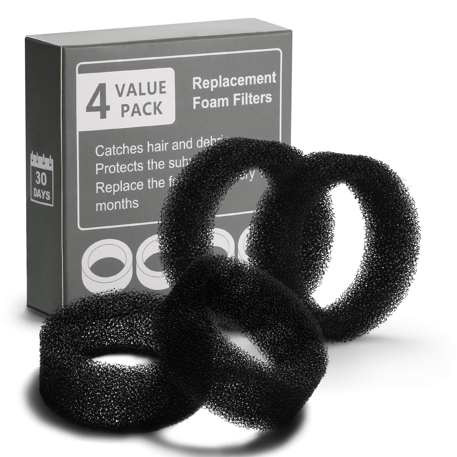 Ipettie Water Fountain Sponge, Or Foam Filters For Ipettie Stainless Steel Cat Drinking Fountain, Ip-670-S4, 4 Packs