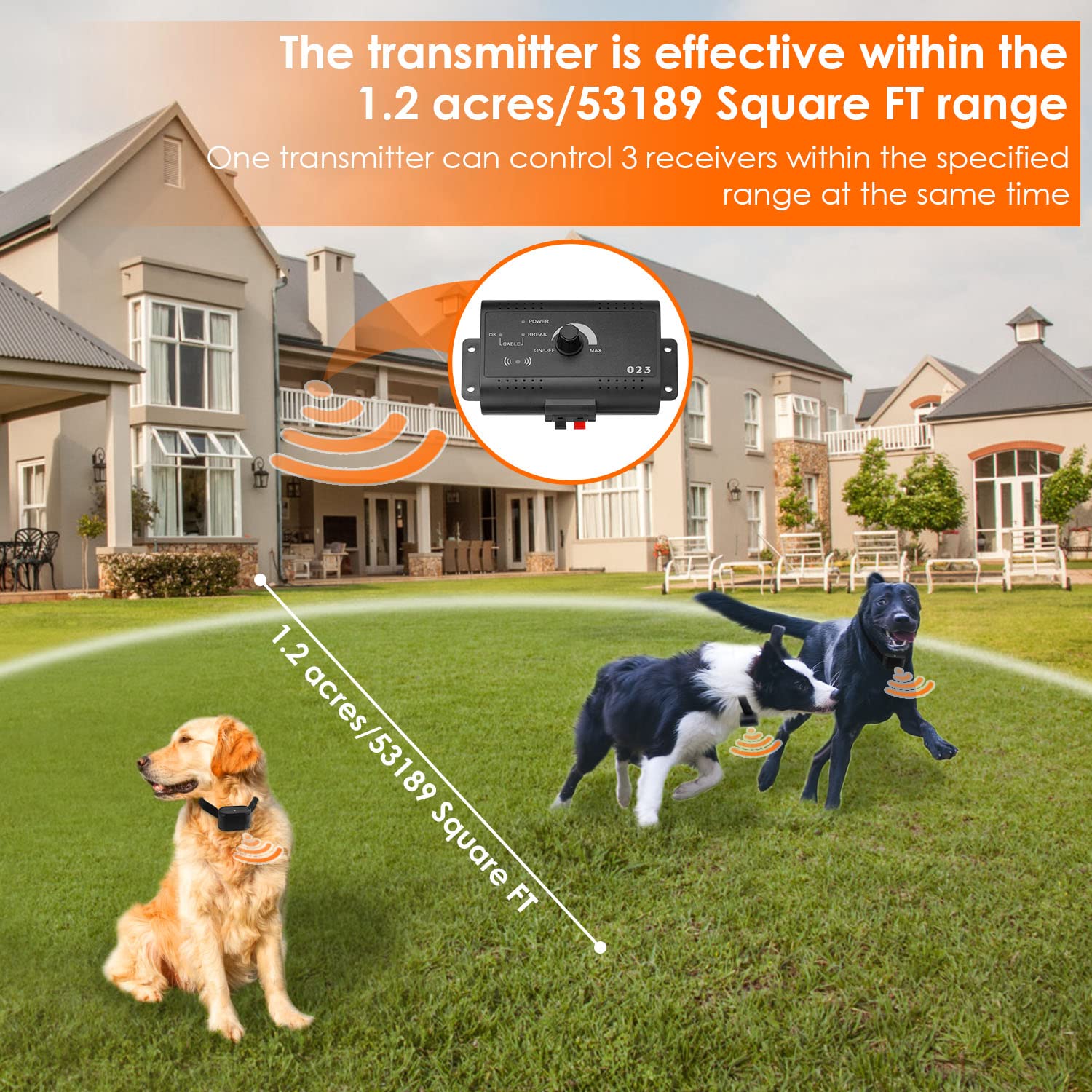 Imountek Electric Dog Fence Electric Fence System For Dogs Underground Dog Fence Perimeter Dog Collar Pet Tone Shock Boundary Co