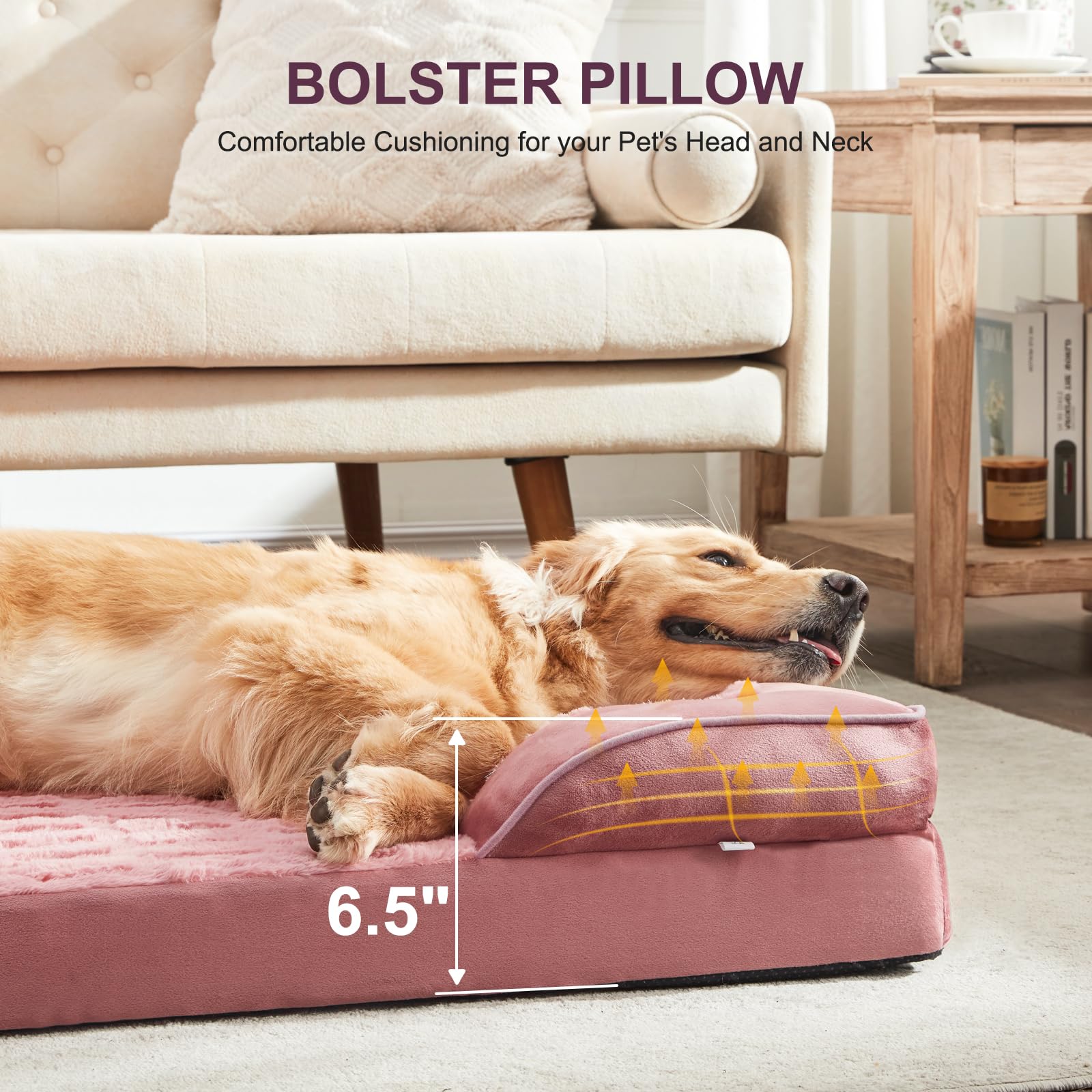 Furtime Orthopedic Dog Bed For Extra Large Dogs - Xl Waterproof Dog Sofa Bed, Ultra Comfy Supportive Foam Pet Bed With Removable