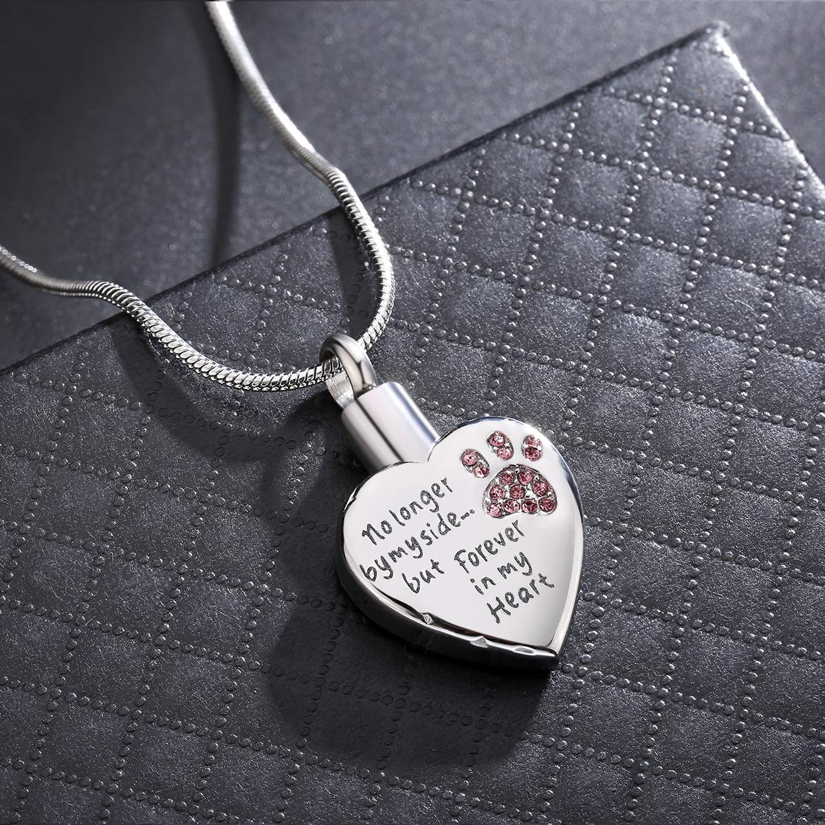 Rimzviux Pet Urn Necklace For Ashes Cremation Jewelry For Ashes For Dog Cat Waterproof Pet Urns For Dog Ashes Necklace (Light Pink)