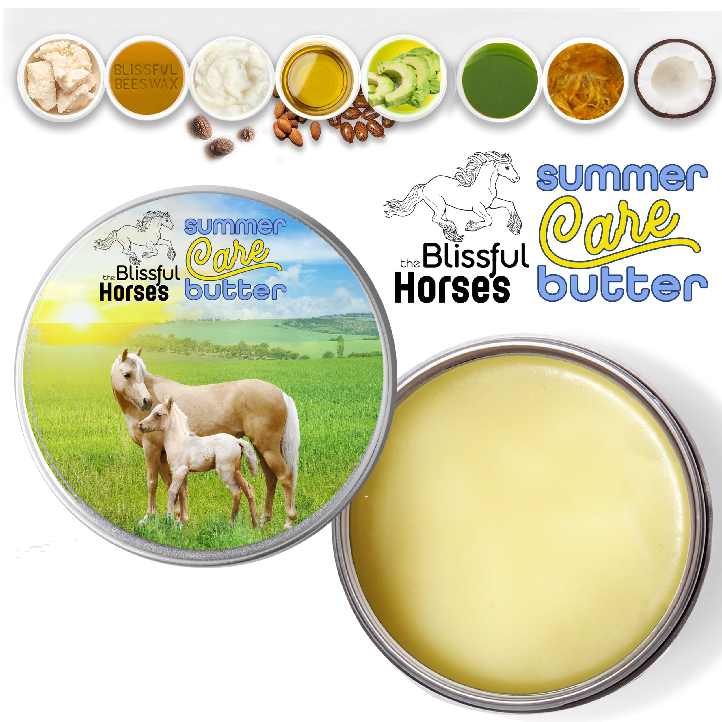 The Blissful Horses Summer Care Sun Butter, Gentle Horse Sunscreen, Easy-to-Apply Equine Sunblock Solution, Must-Have Horse Esse